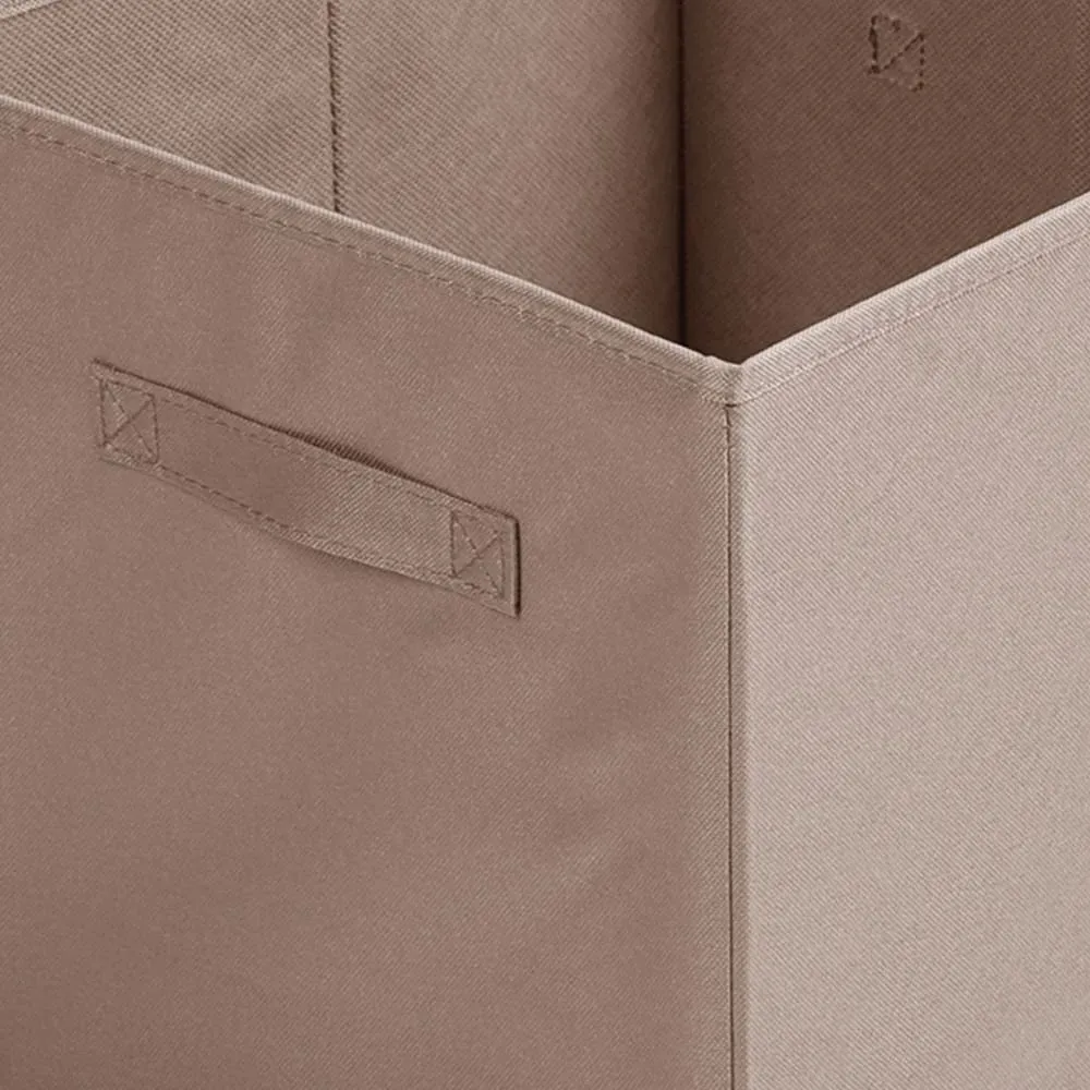 Illustration numéro 2 du produit Boîte de rangement cube intissé beige sepia 31x31x31cm