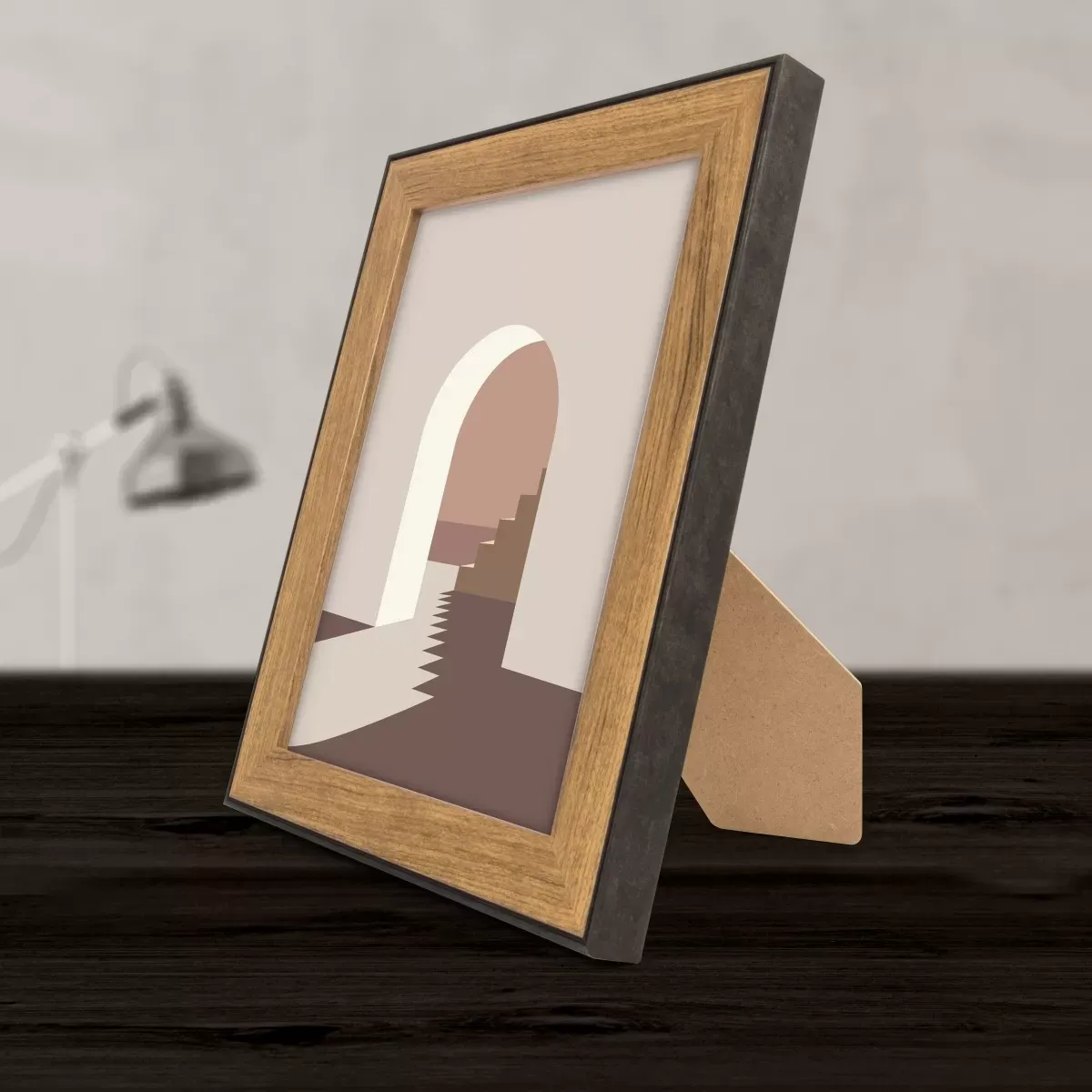 Illustration numéro 2 du produit Cadre photo marron et noir 18x24 cm résine recyclée