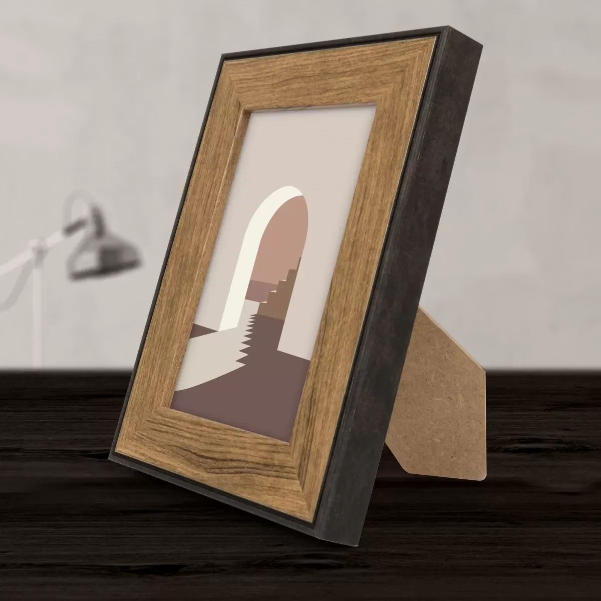 Illustration numéro 2 du produit Cadre photo marron et noir 10x15 cm résine recyclée