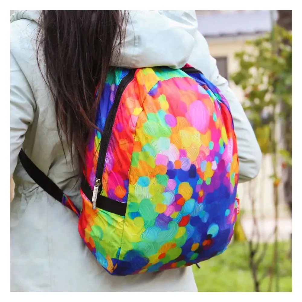 Illustration numéro 2 du produit Sac à dos pliable  multicolore polyester 26 x 13 x 35 cm