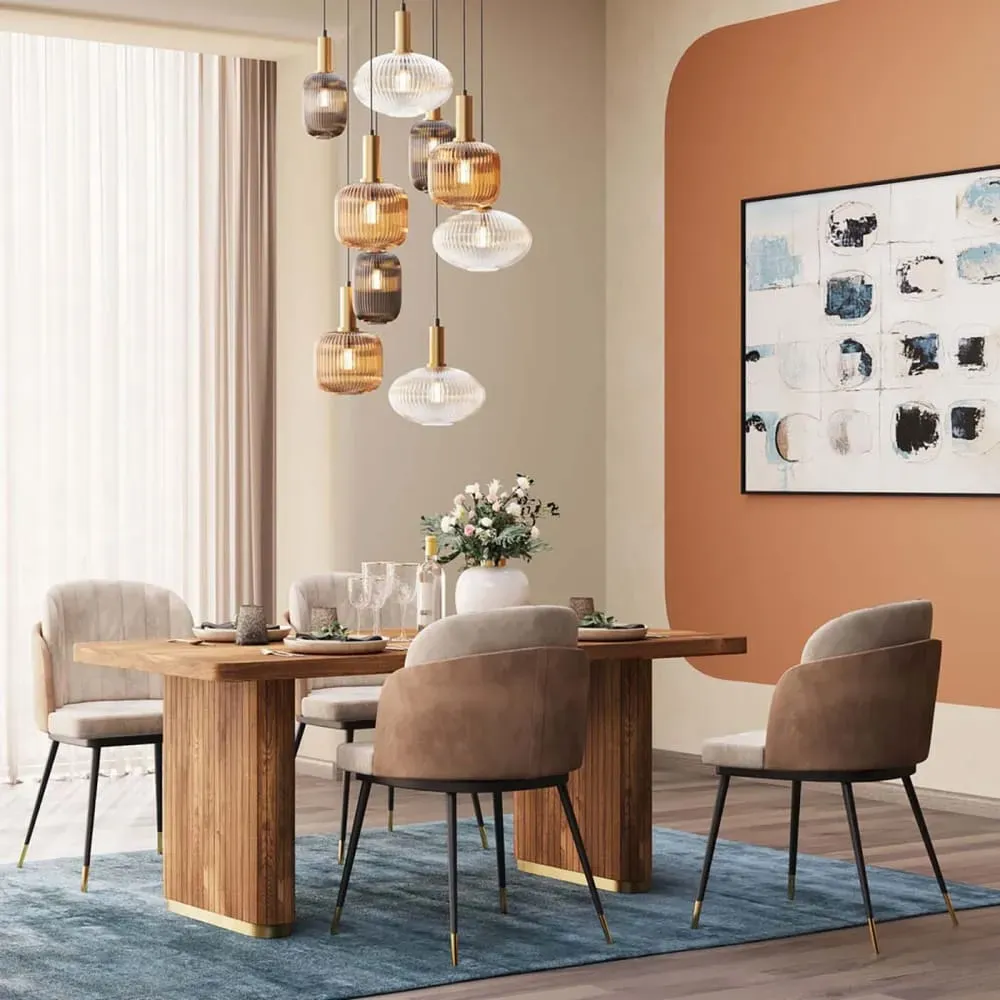 Illustration numéro 2 du produit Table à manger 6 personnes en manguier massif