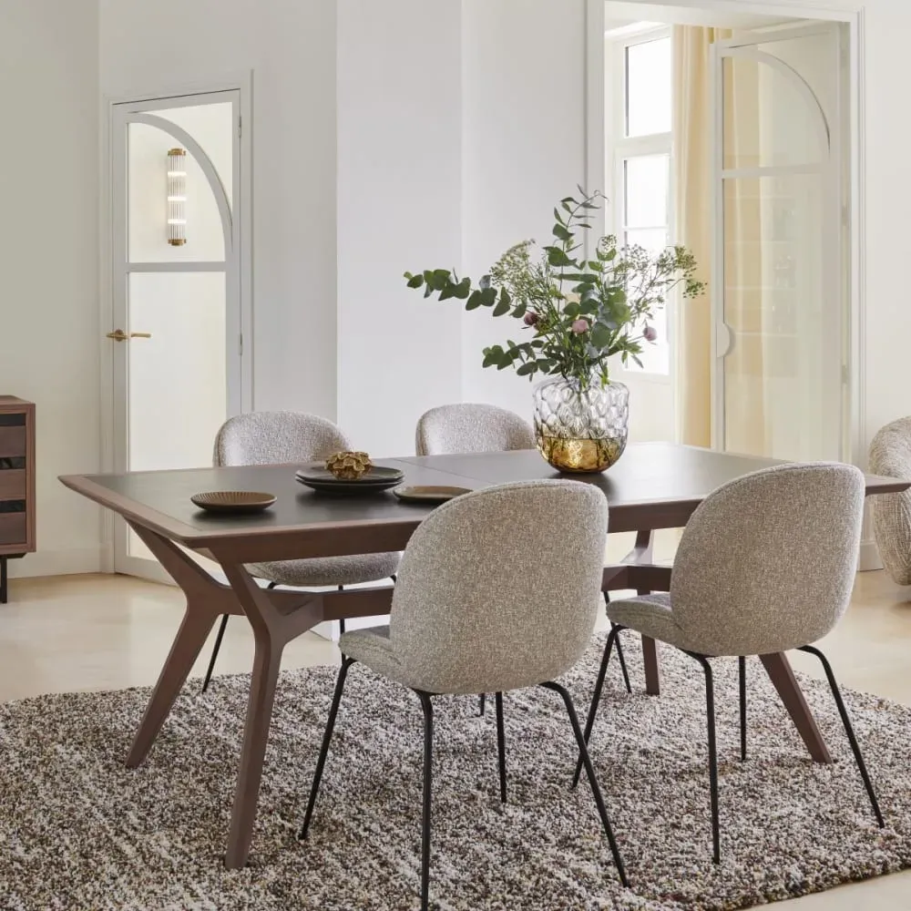 Illustration numéro 2 du produit Table extensible en noyer, plateau céramique