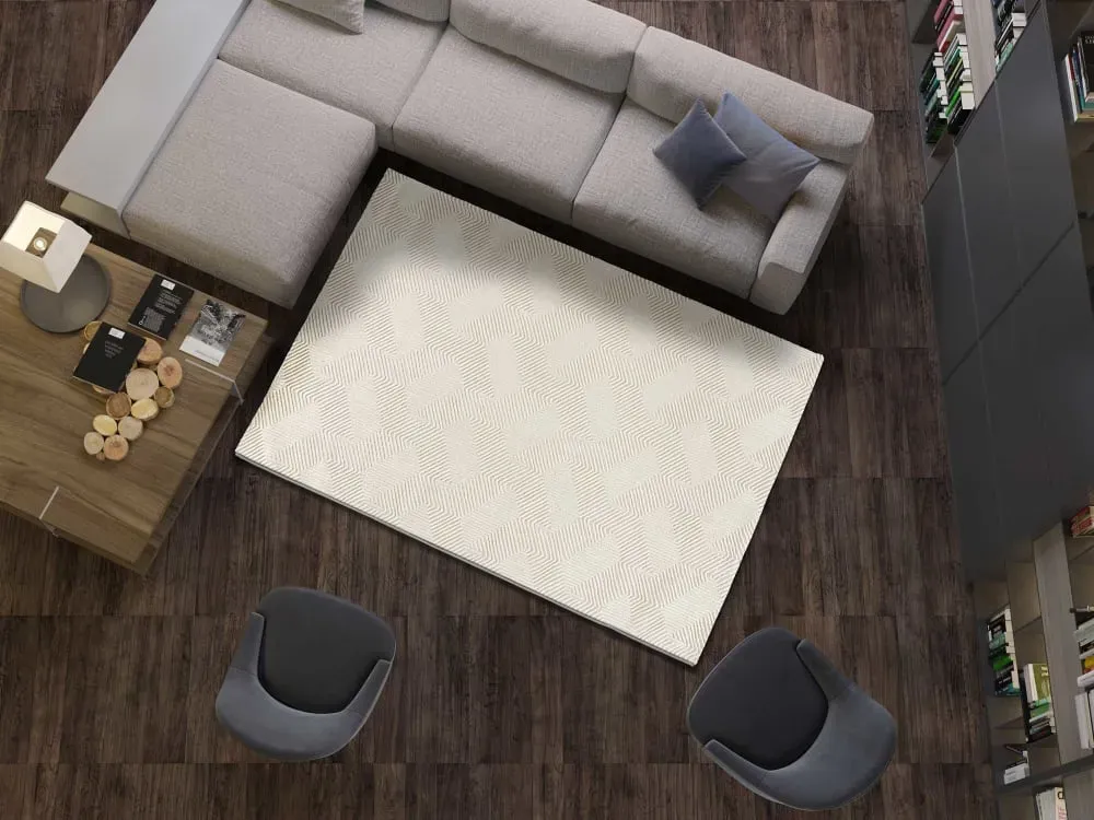 Illustration numéro 2 du produit Tapis à relief géométrique crème 120x170 cm