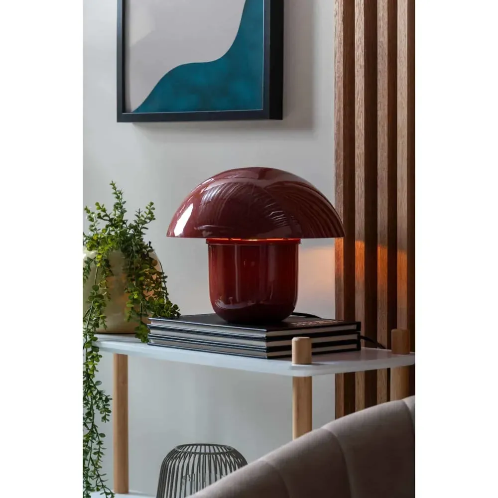 Illustration numéro 2 du produit Lampe de Table fer rouge 29x29x25cm