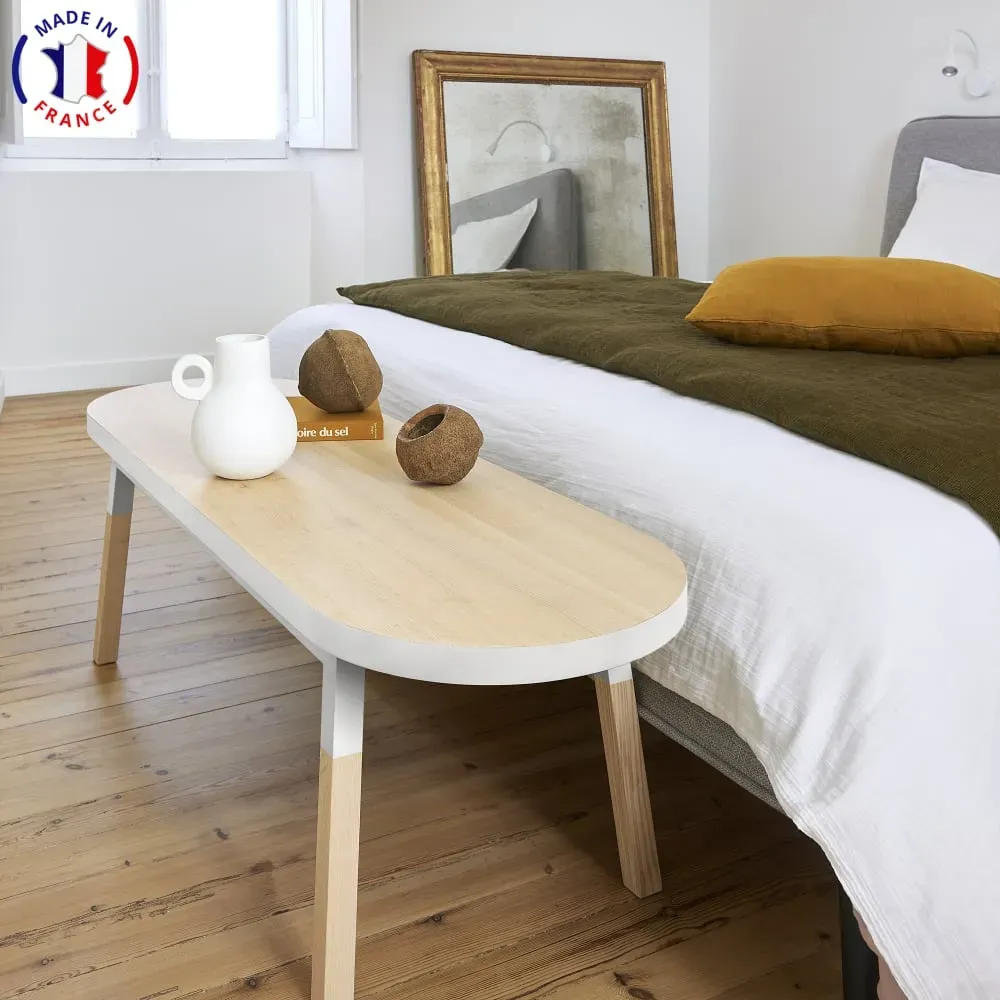 Illustration numéro 2 du produit Bout de lit banc 140 cm, 100% frêne massif