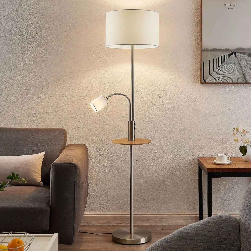 Illustration numéro 2 du produit Lampadaire Tissu en Métal Gris