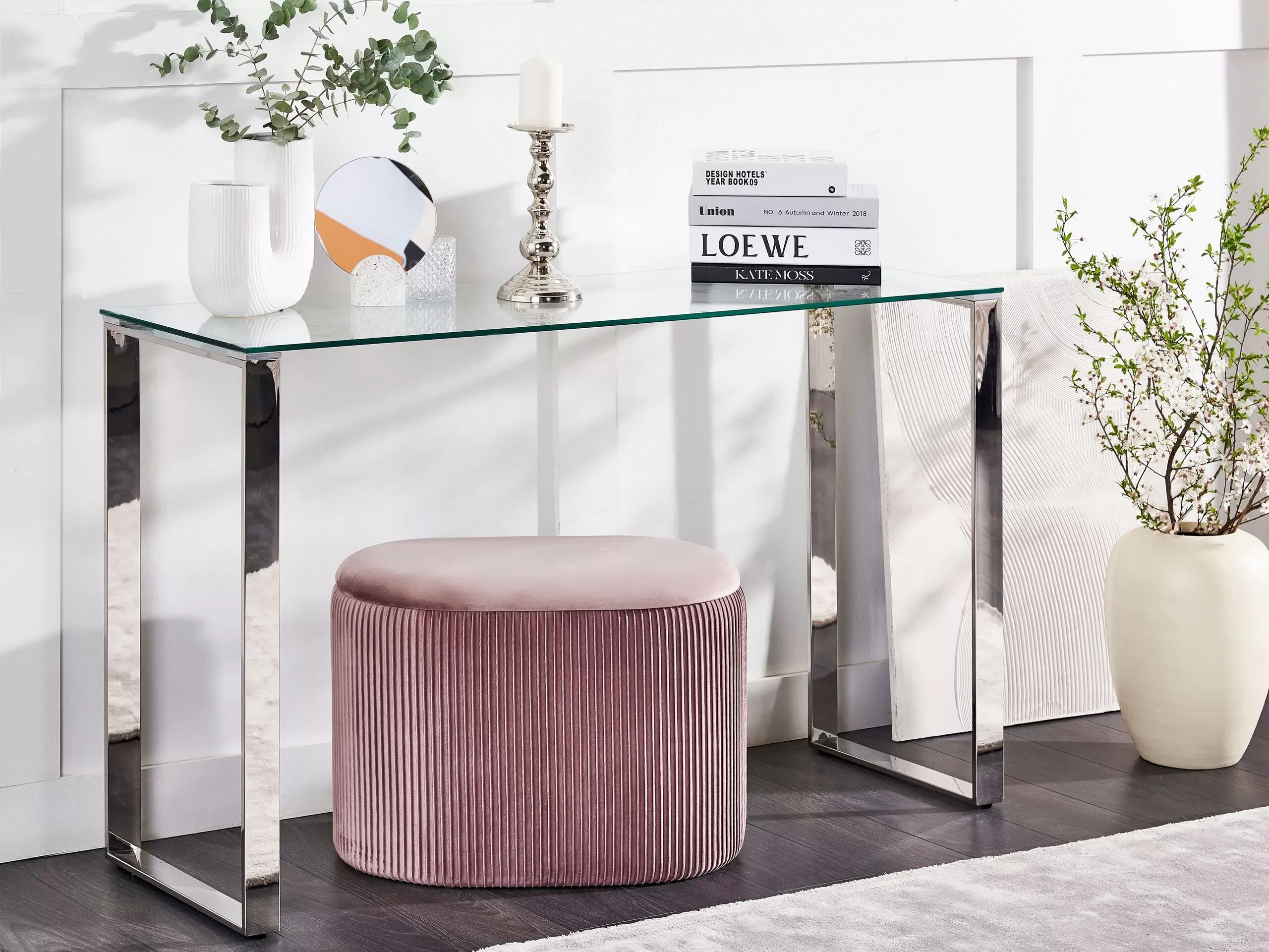 Illustration numéro 2 du produit Console verre de sécurité argenté