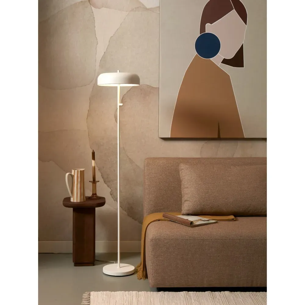 Illustration numéro 2 du produit Lampadaire métal blanc Ø30cm