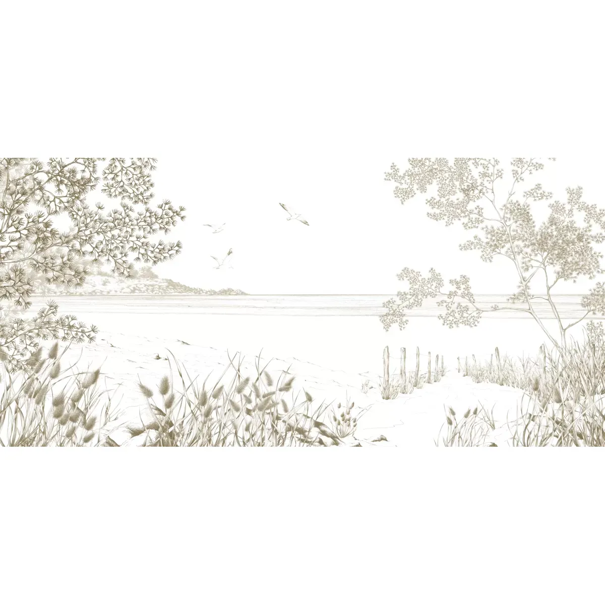 Illustration numéro 2 du produit Papier peint panoramique côtes sauvages brun 525x250cm