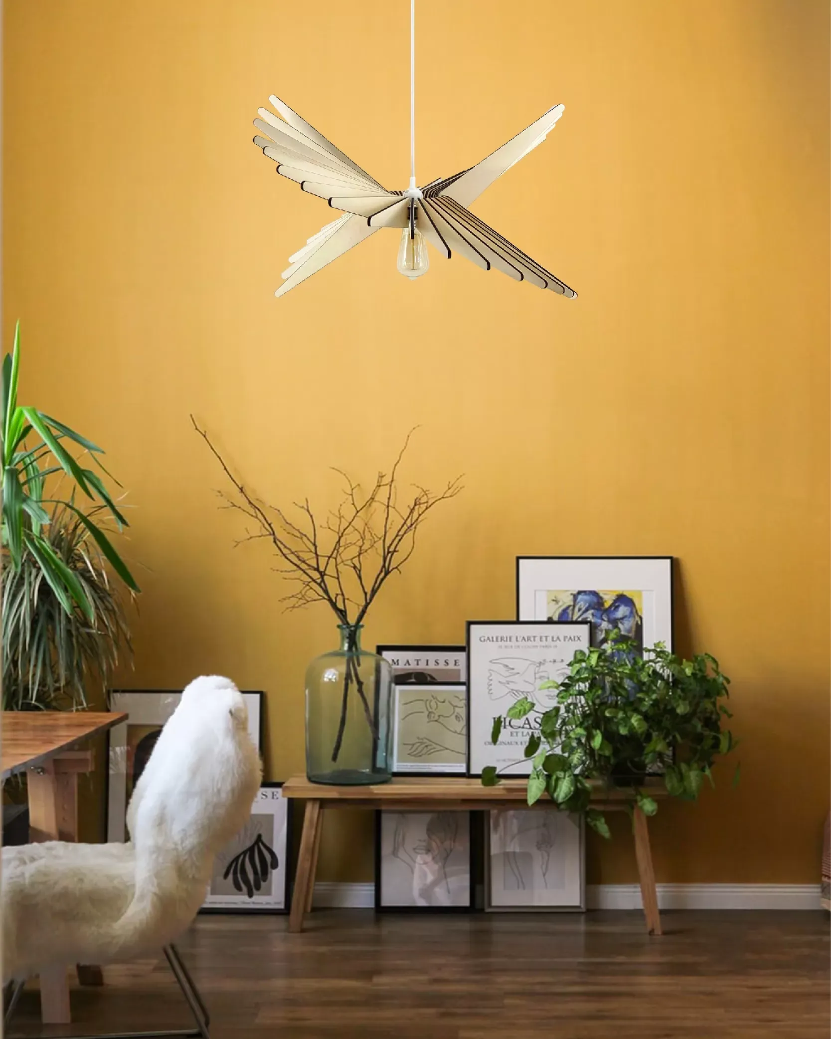 Illustration numéro 2 du produit Suspension Led bois 80 cm