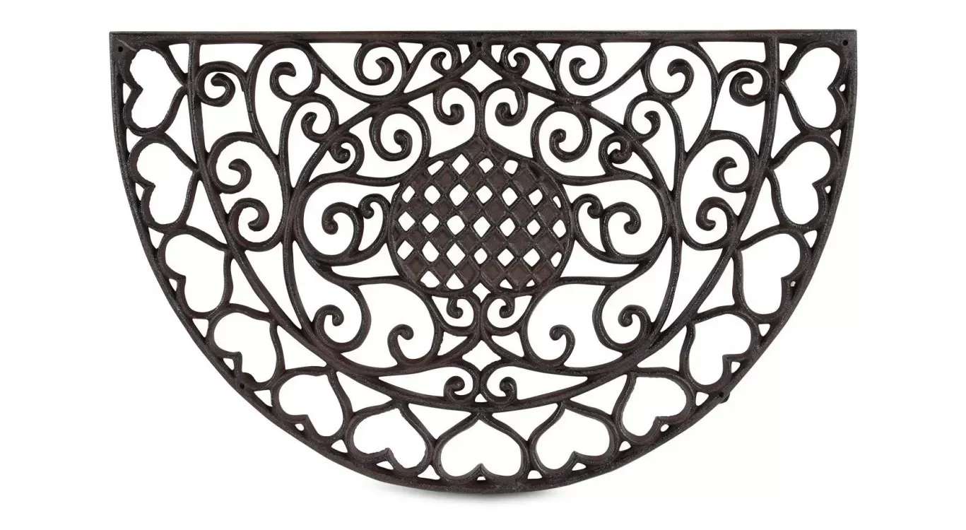 Illustration numéro 2 du produit Paillasson demi-lune fonte marron