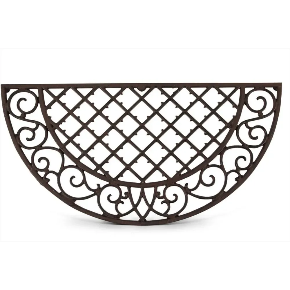 Illustration numéro 2 du produit Paillasson demi-lune fonte marron