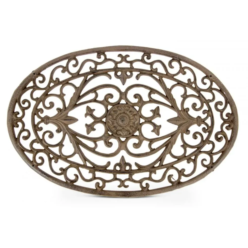 Illustration numéro 2 du produit Paillasson lune fonte marron