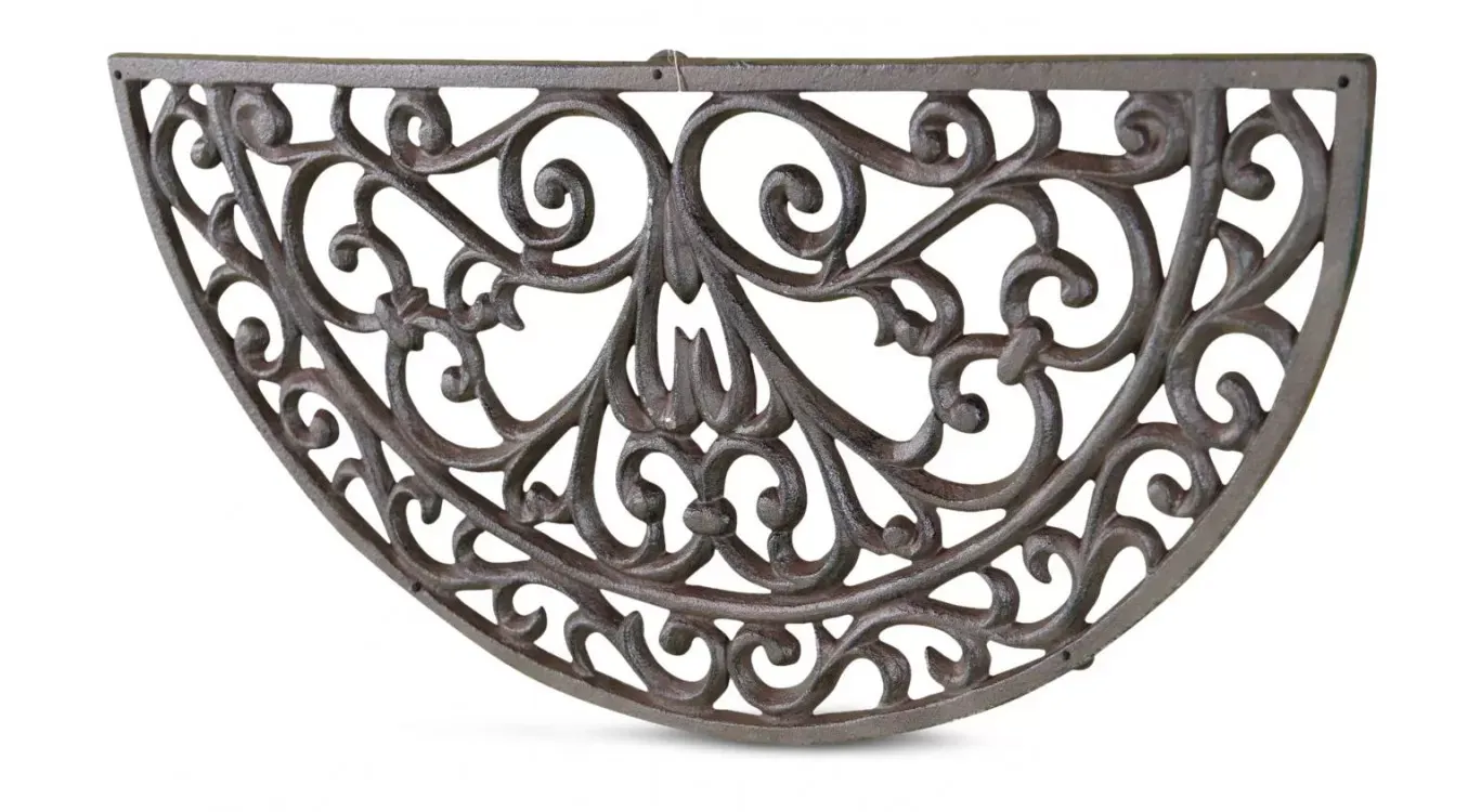 Illustration numéro 2 du produit Paillasson demi lune fonte marron