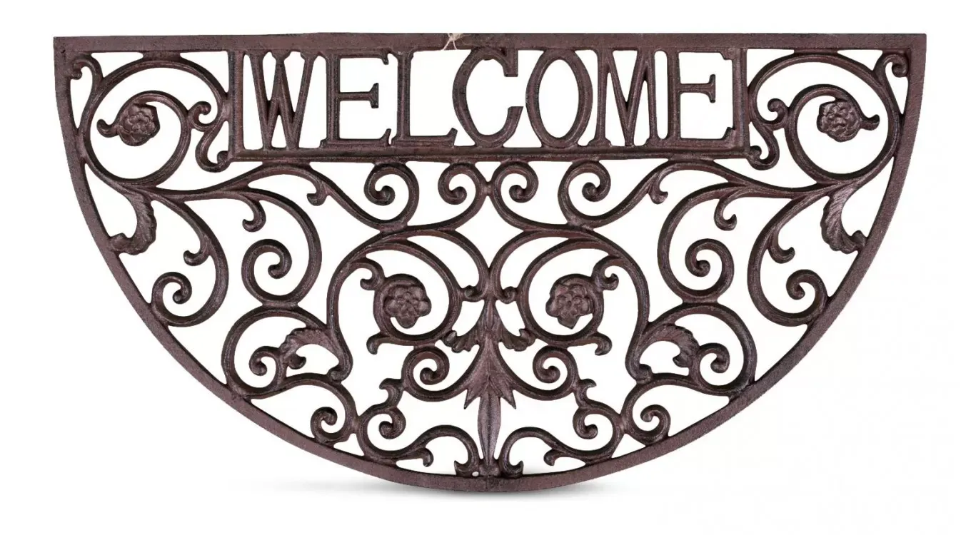 Illustration numéro 2 du produit Paillasson demi lune fonte marron