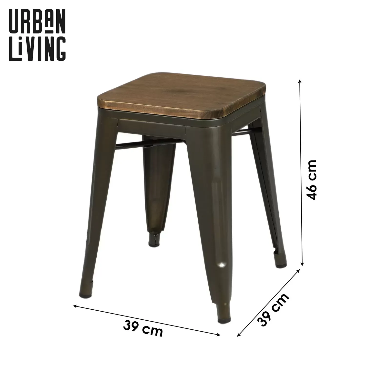 Illustration numéro 2 du produit Tabouret vintage gris foncé