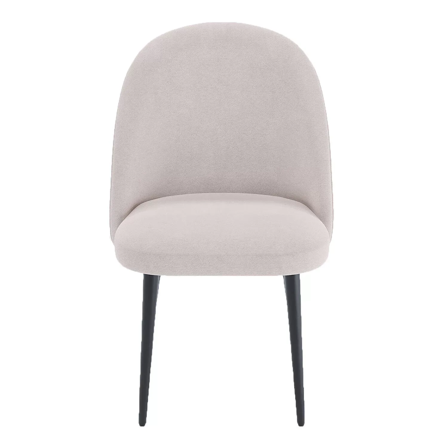 Illustration numéro 2 du produit Lot de 2 chaises tissu beige & métal noir