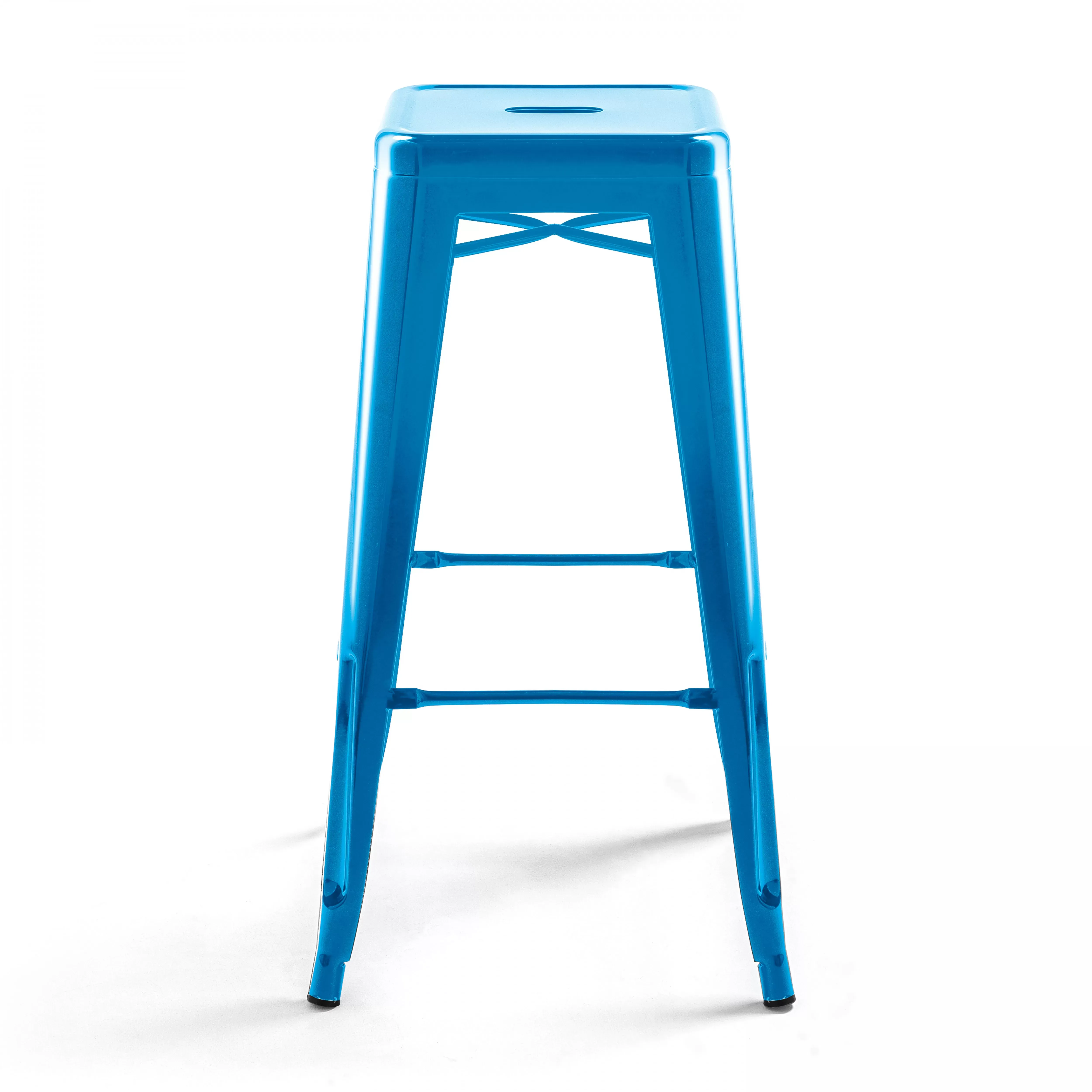 Illustration numéro 2 du produit Tabouret de bar en métal brillant bleu