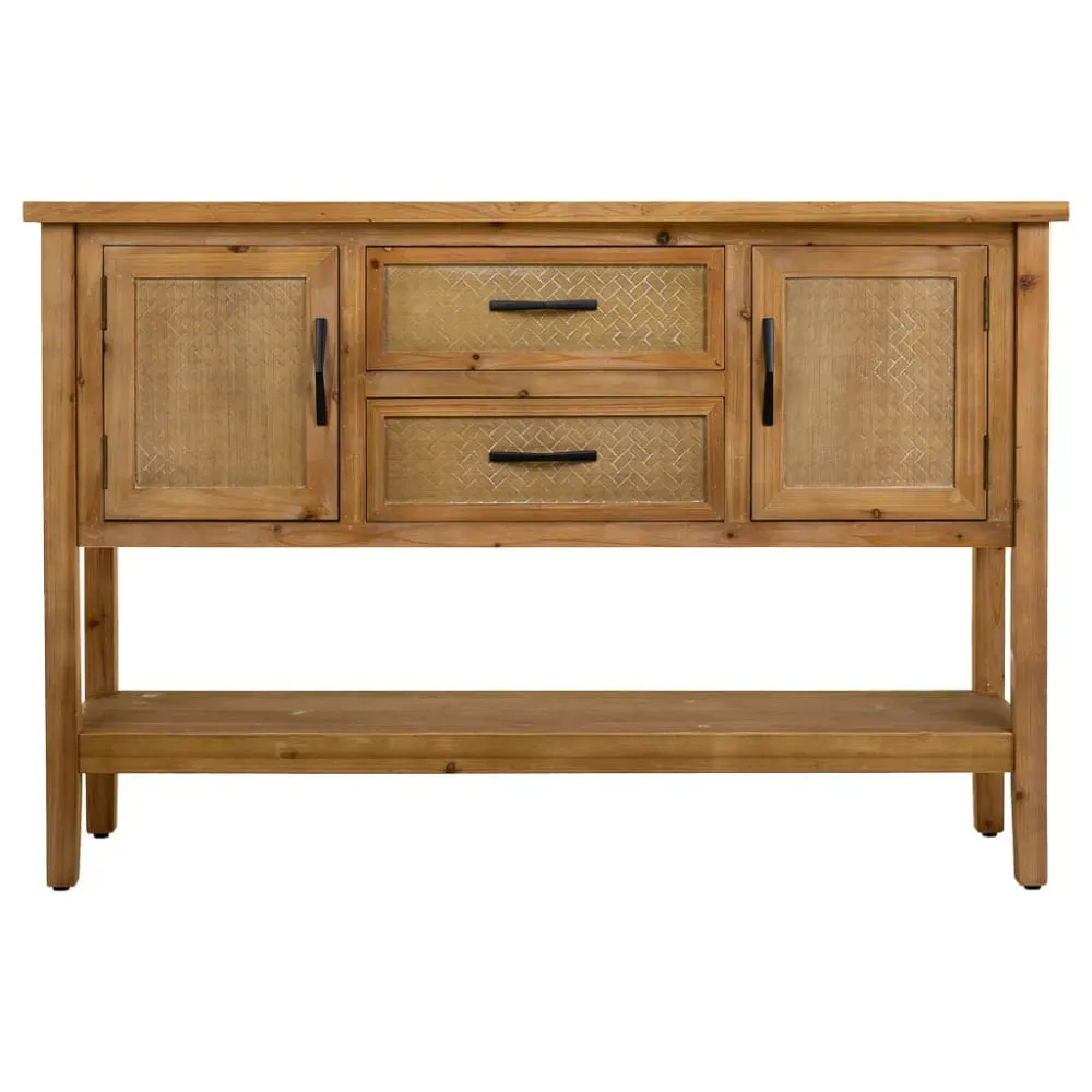 Illustration numéro 2 du produit Meuble d'entrée en bois et métal marron 122x35x81.5h