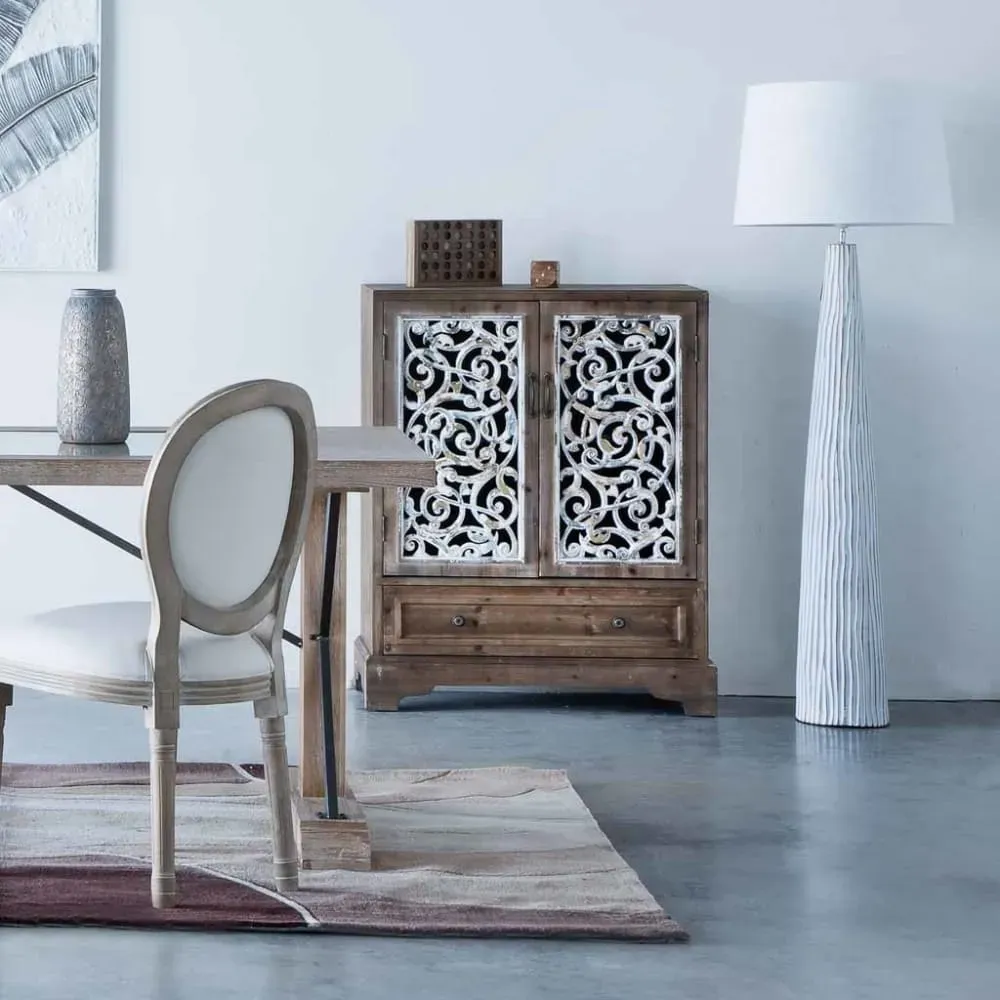 Illustration numéro 2 du produit Armoire en bois et métal marron 83x38x102h