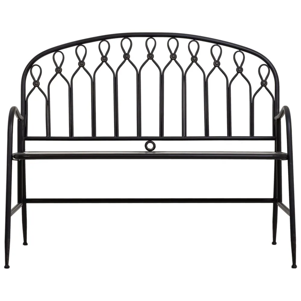 Illustration numéro 2 du produit Banc en métal noir 118x56x98h