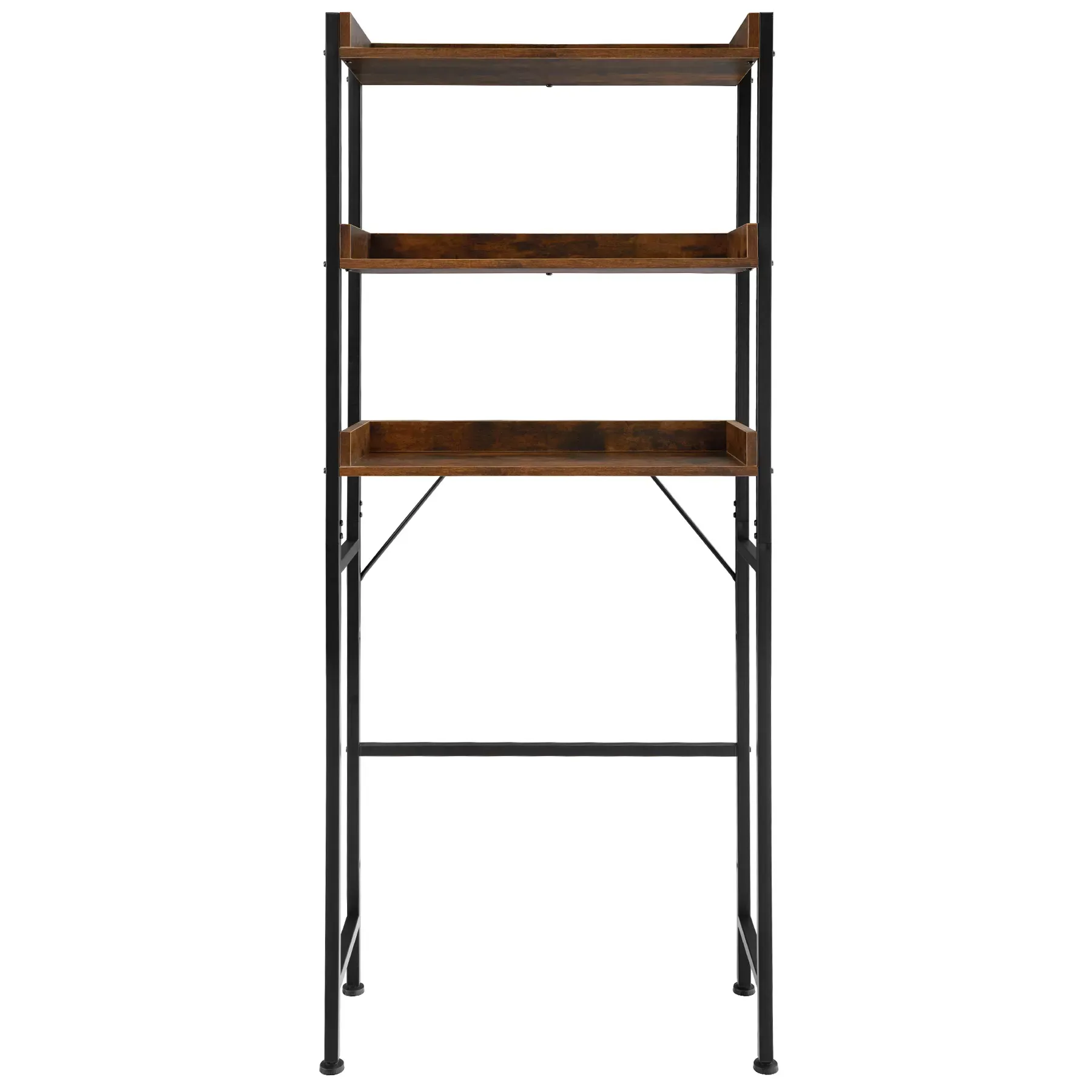 Illustration numéro 2 du produit Étagère de salle de bain avec 3 étages Style industriel Bois foncé