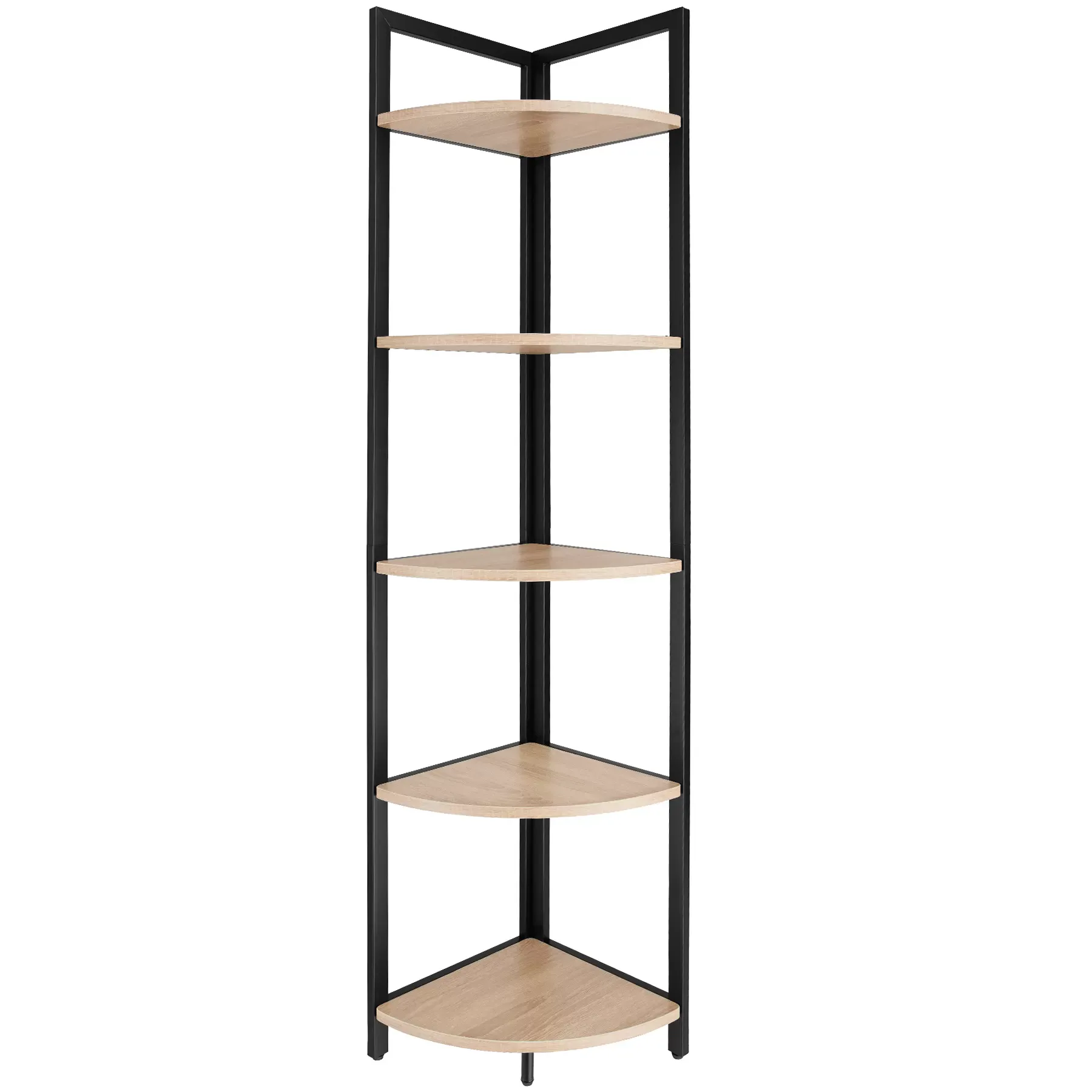 Illustration numéro 2 du produit Étagère d’angle style industriel 30x30x150 cm bois clair