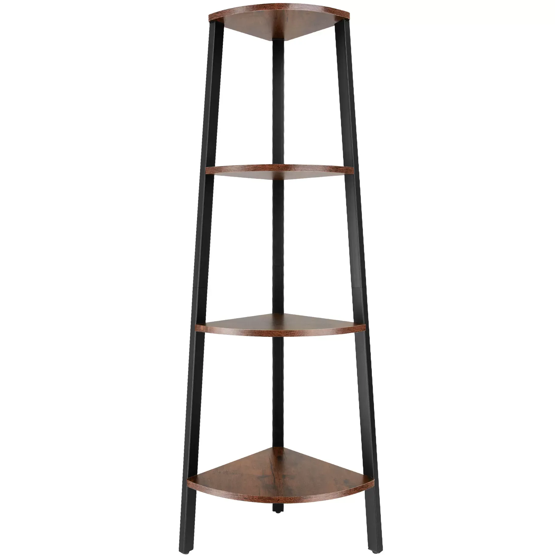 Illustration numéro 2 du produit Étagère d’angle style industriel 34x34x125 cm bois foncé