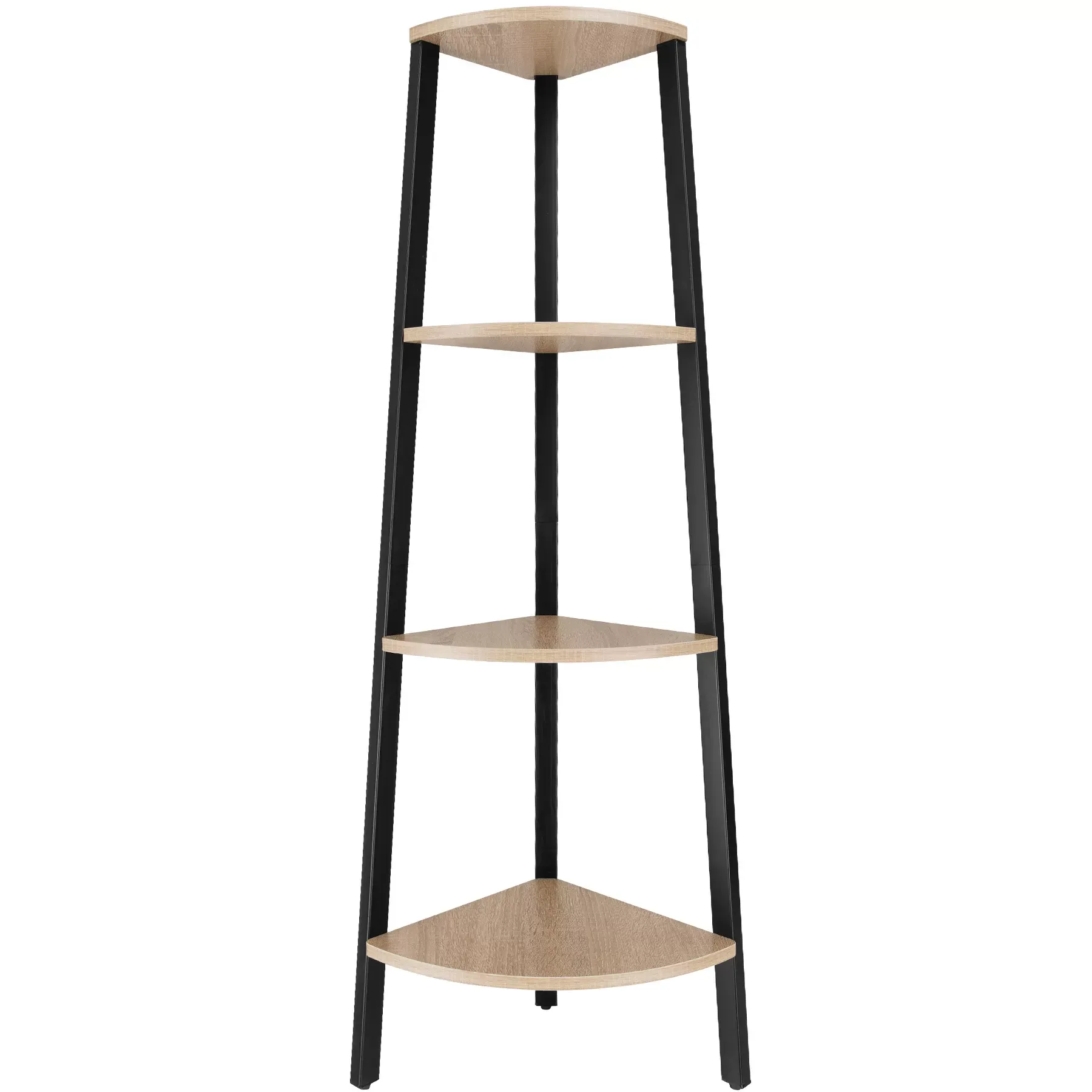 Illustration numéro 2 du produit Étagère d’angle style industriel  34x34x125 cm bois clair