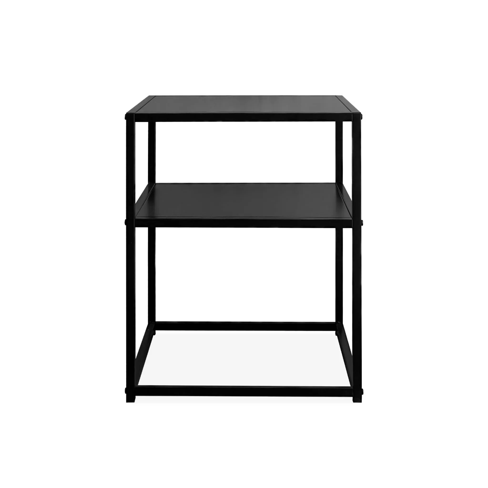 Illustration numéro 2 du produit Table de chevet en métal noir,  1 étagère