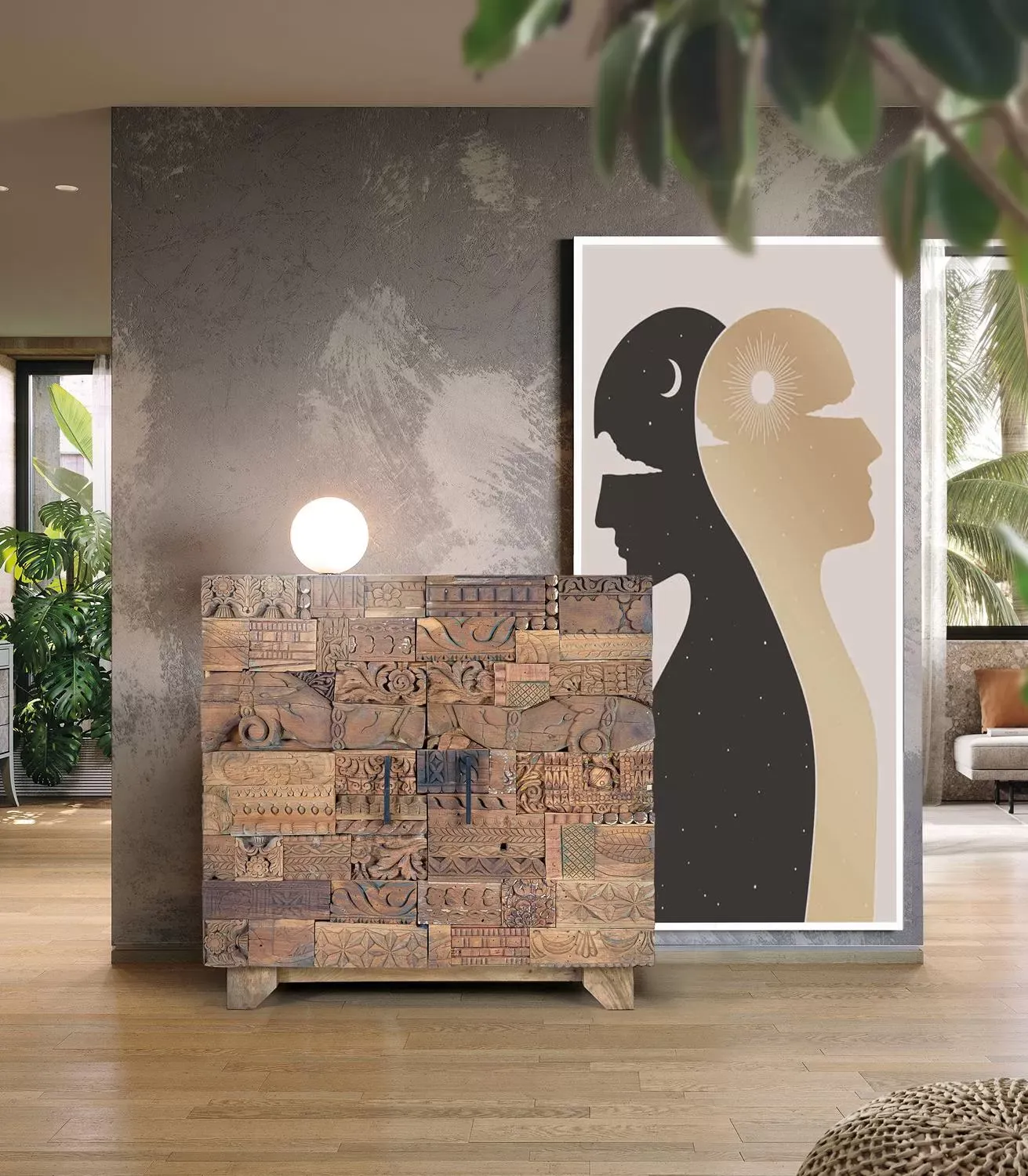 Illustration numéro 2 du produit Buffet en manguier et bois recyclé