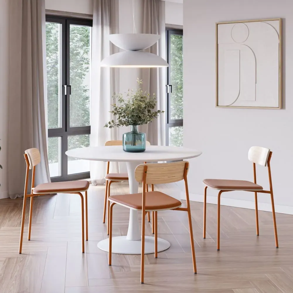 Illustration numéro 2 du produit Lot de 2 chaises en tissu et métal - Rouille