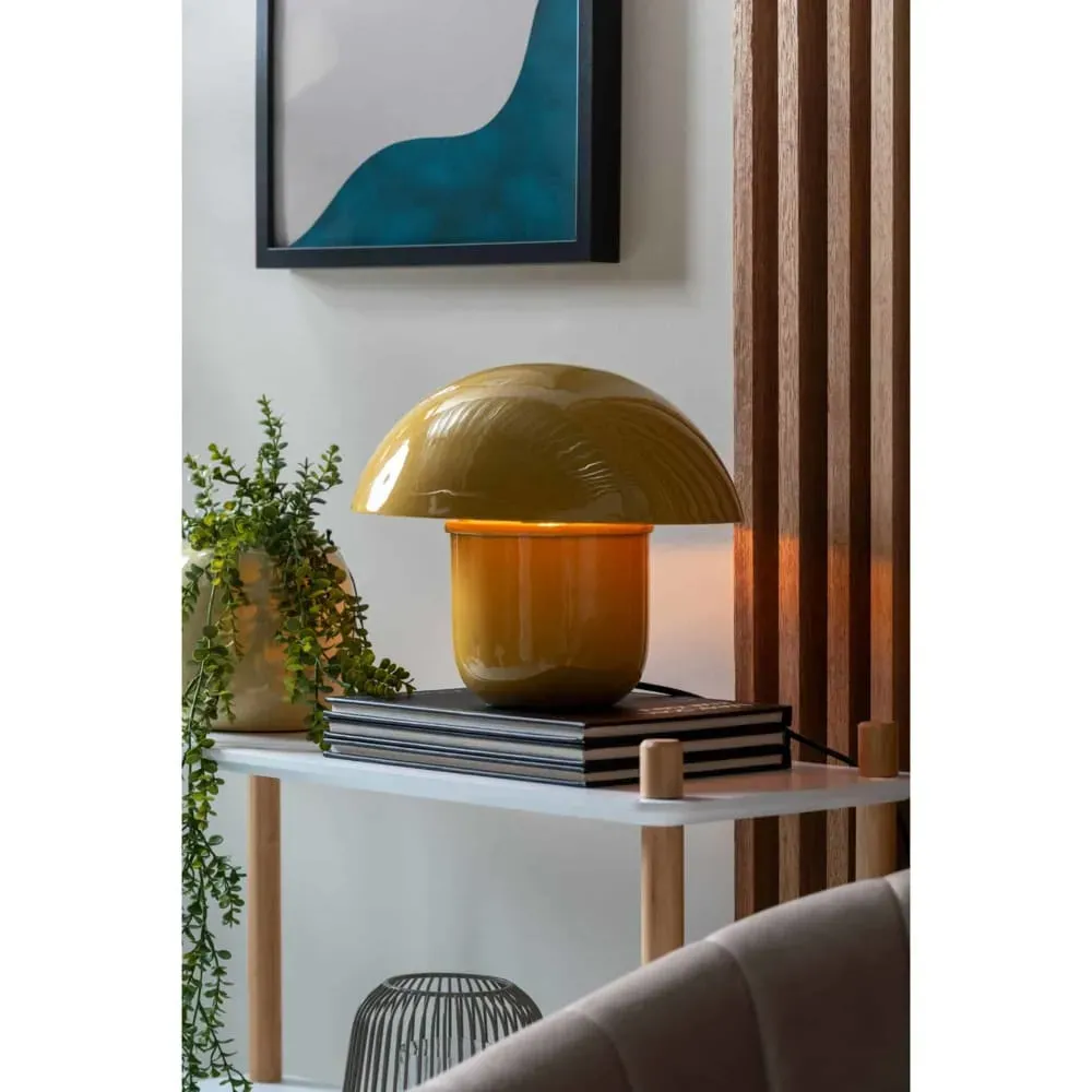 Illustration numéro 2 du produit Lampe de Table fer jaune 29x29x25cm