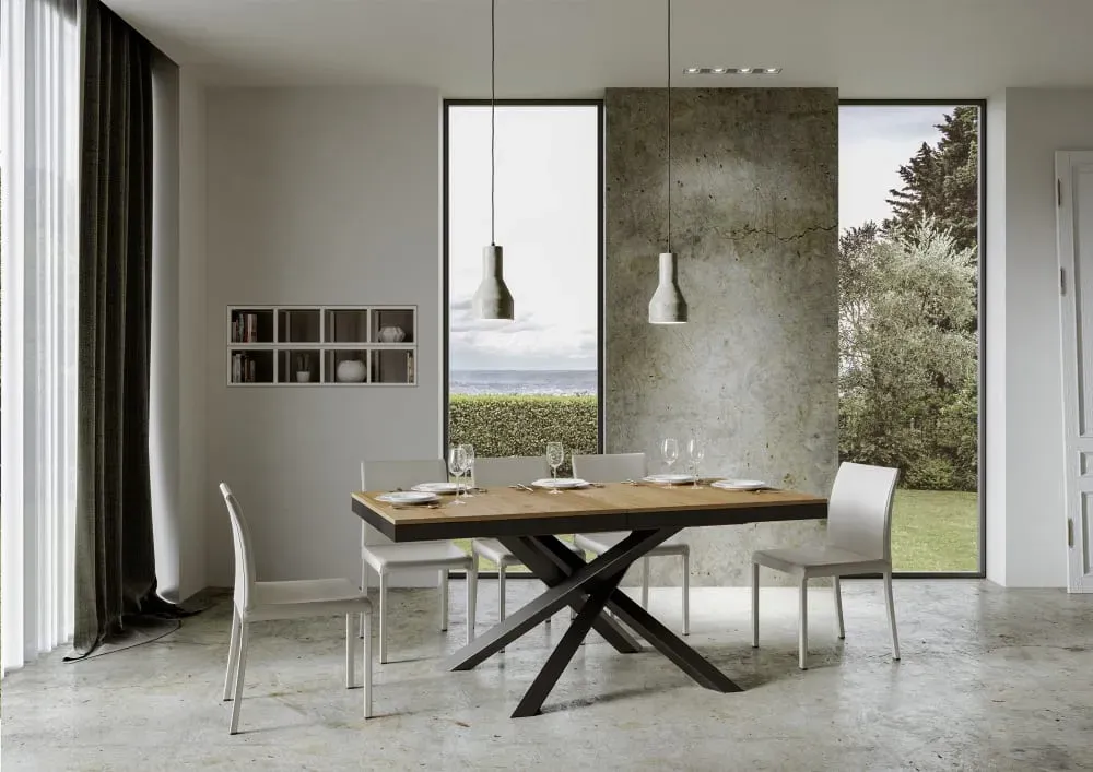 Illustration numéro 2 du produit Table extensible 90x180/440 cm effet bois chêne nature