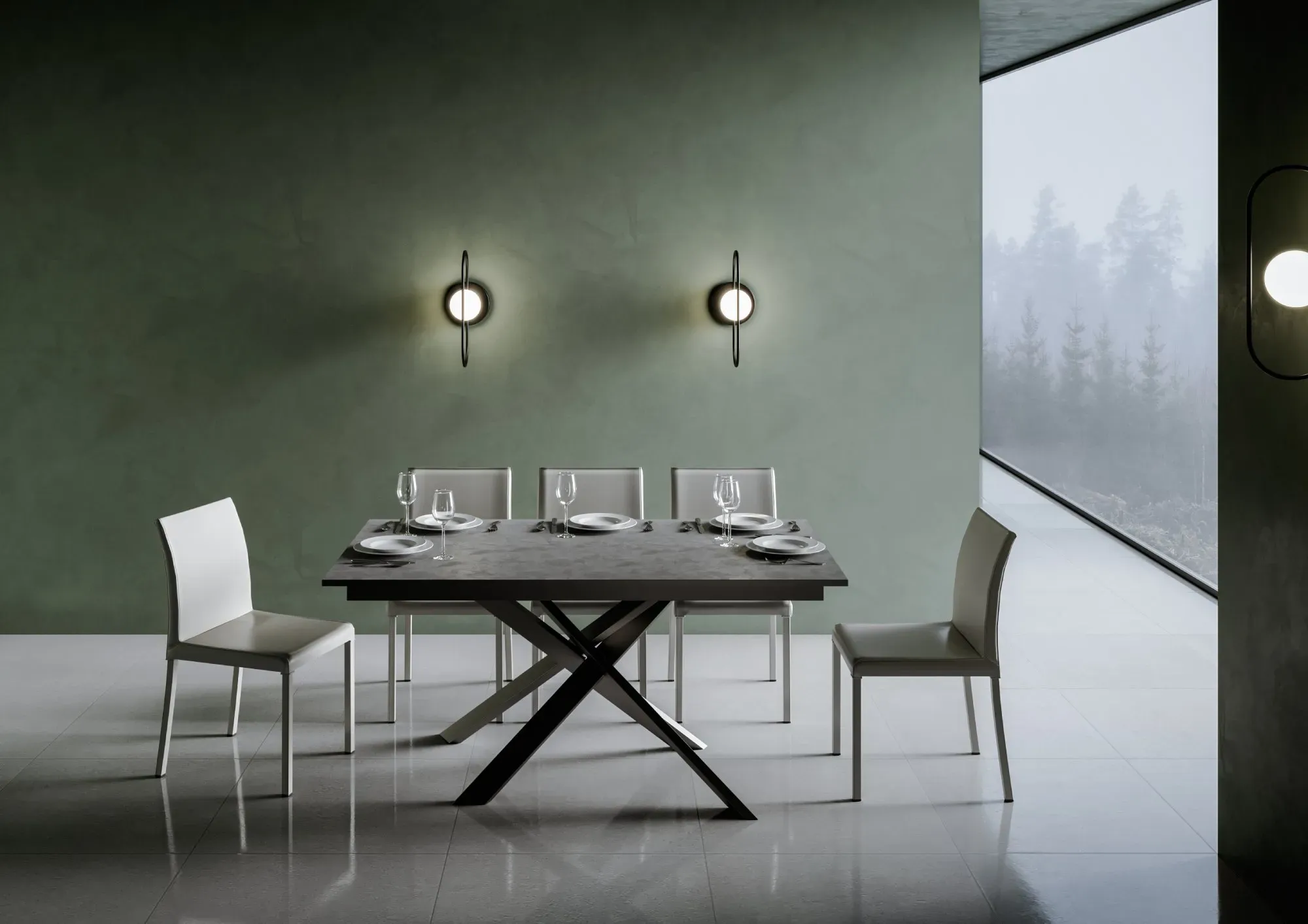 Illustration numéro 2 du produit Table extensible 90x160/220 cm effet bois anthracite