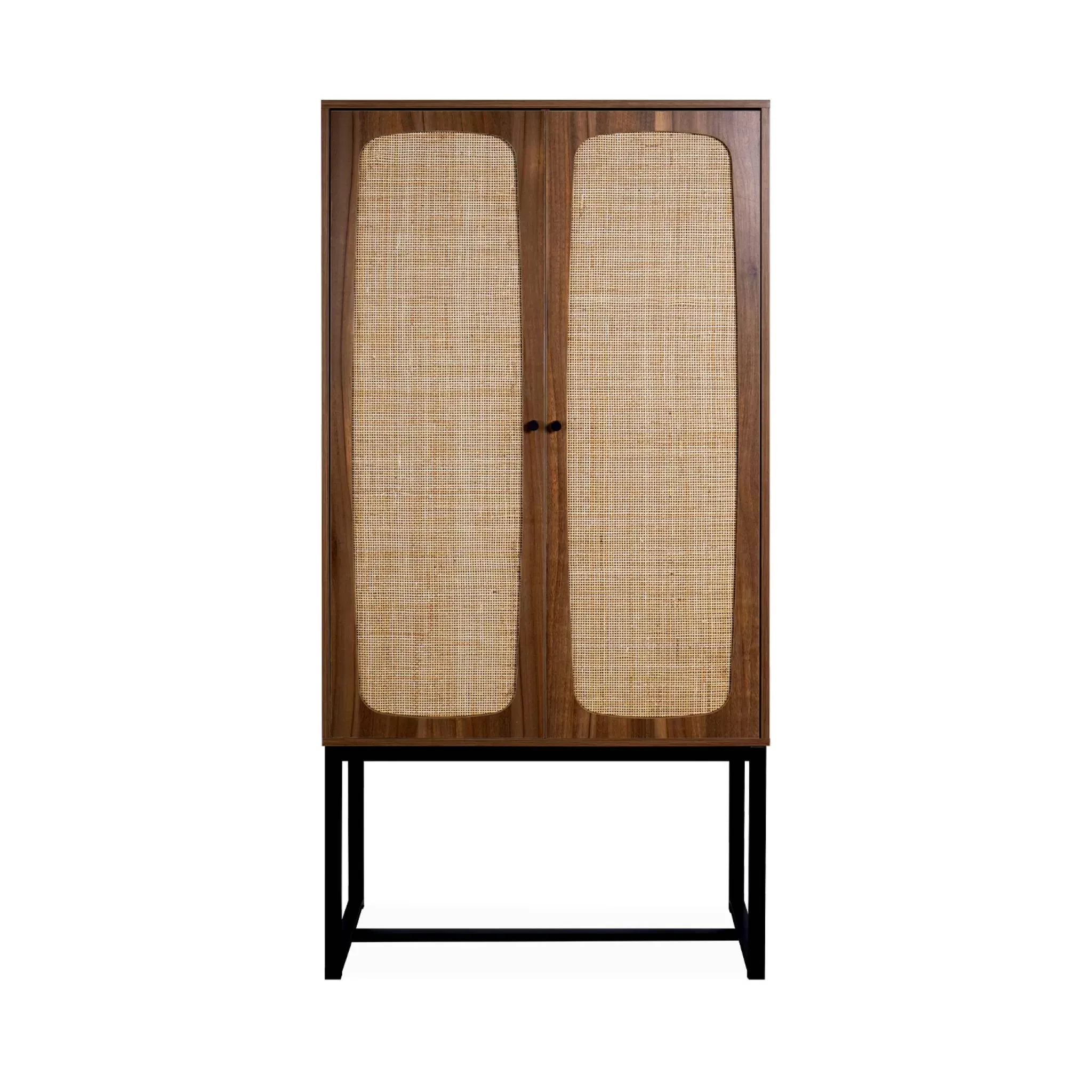 Illustration numéro 2 du produit Buffet cannage et décor bois 2 portes 165 cm