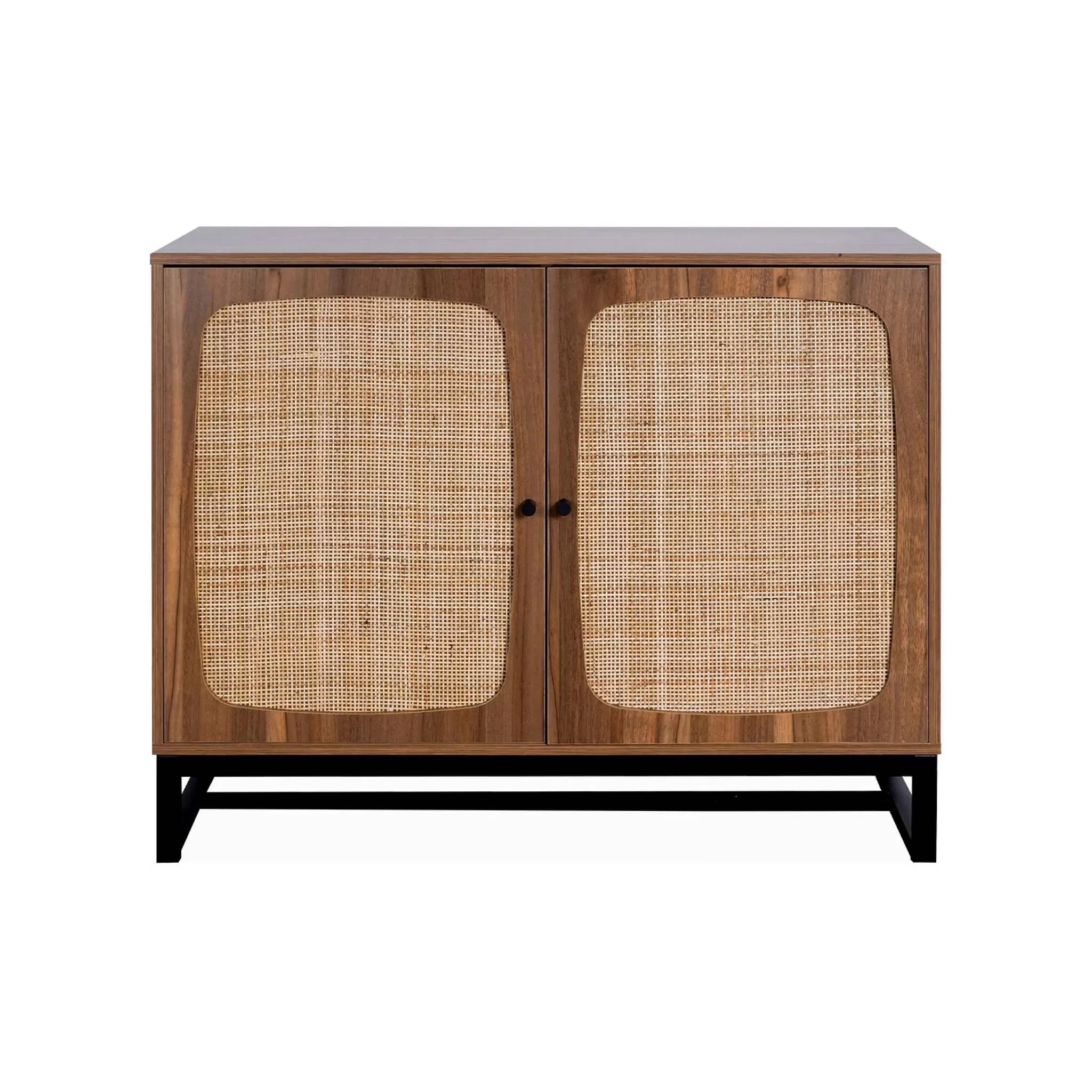 Illustration numéro 2 du produit Buffet cannage et décor bois 2 portes 100 cm