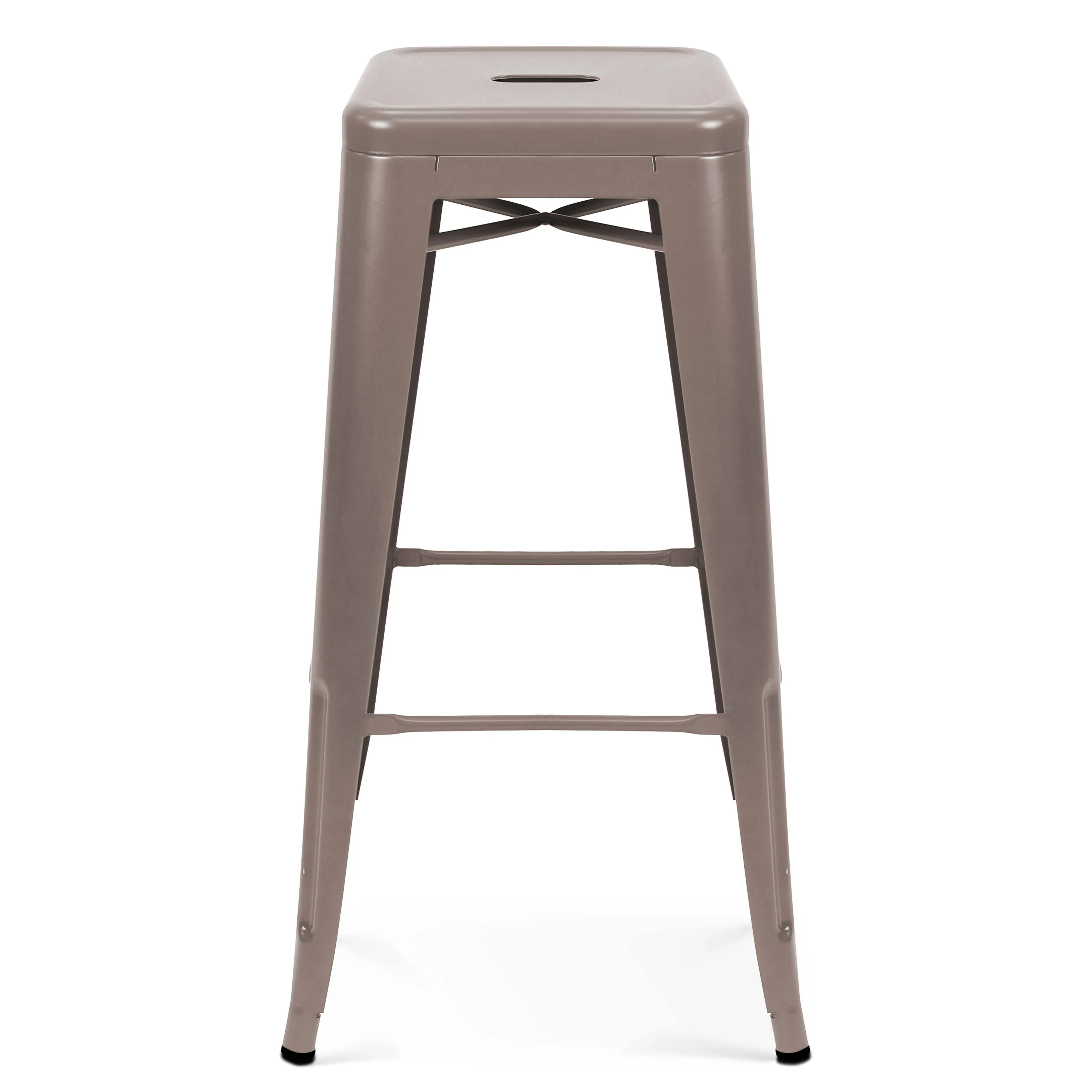 Illustration numéro 2 du produit Lot de 4 tabourets de terrasse en métal mat taupe