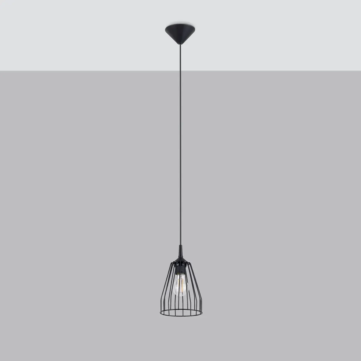 Illustration numéro 2 du produit Lampe suspendue acier noir H 85 cm