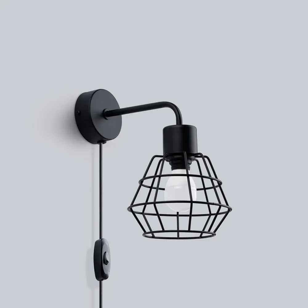 Illustration numéro 2 du produit Applique acier noir H 23 cm