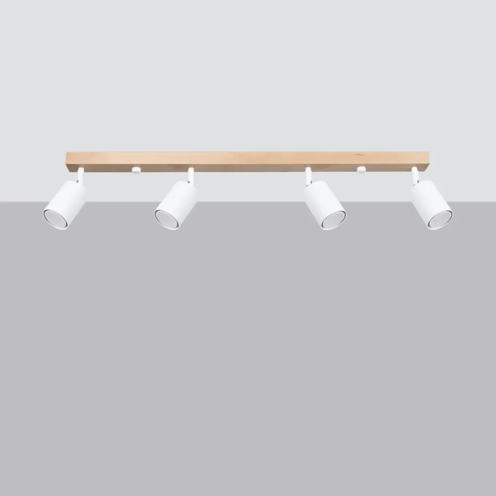 Illustration numéro 2 du produit Plafonnier acier/bois H 117 cm