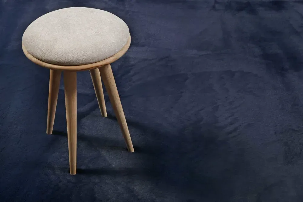 Illustration numéro 2 du produit Tapis effet peau de lapin doux tufté bleu pour salon, chambre 200x200