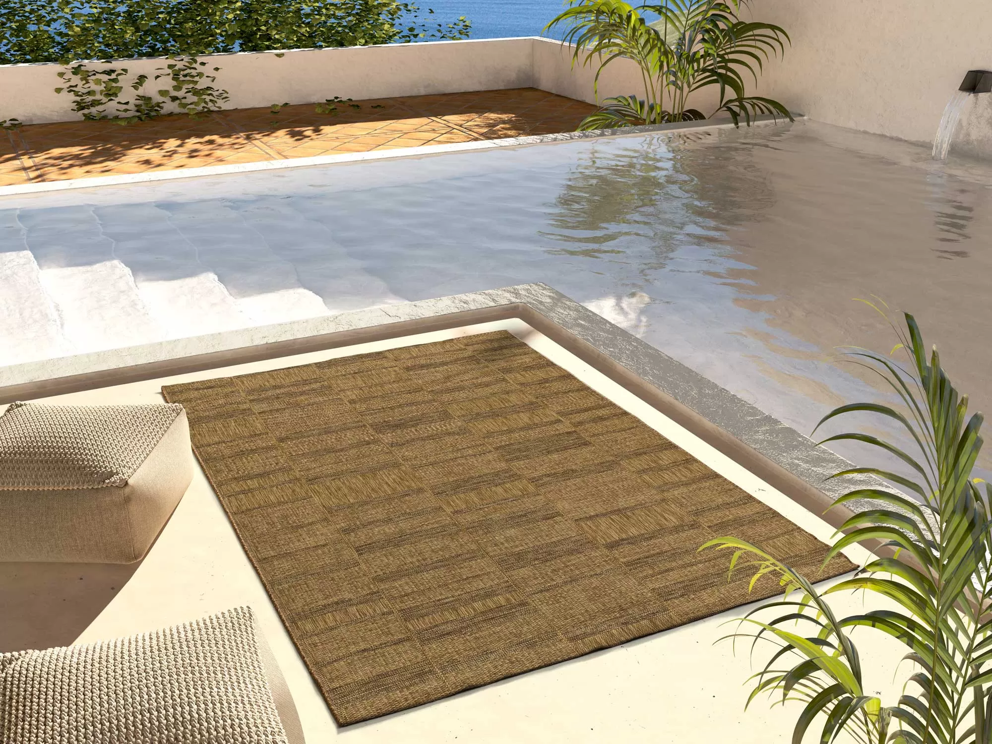 Illustration numéro 2 du produit Tapis d'extérieur effet jute marron 80x150 cm