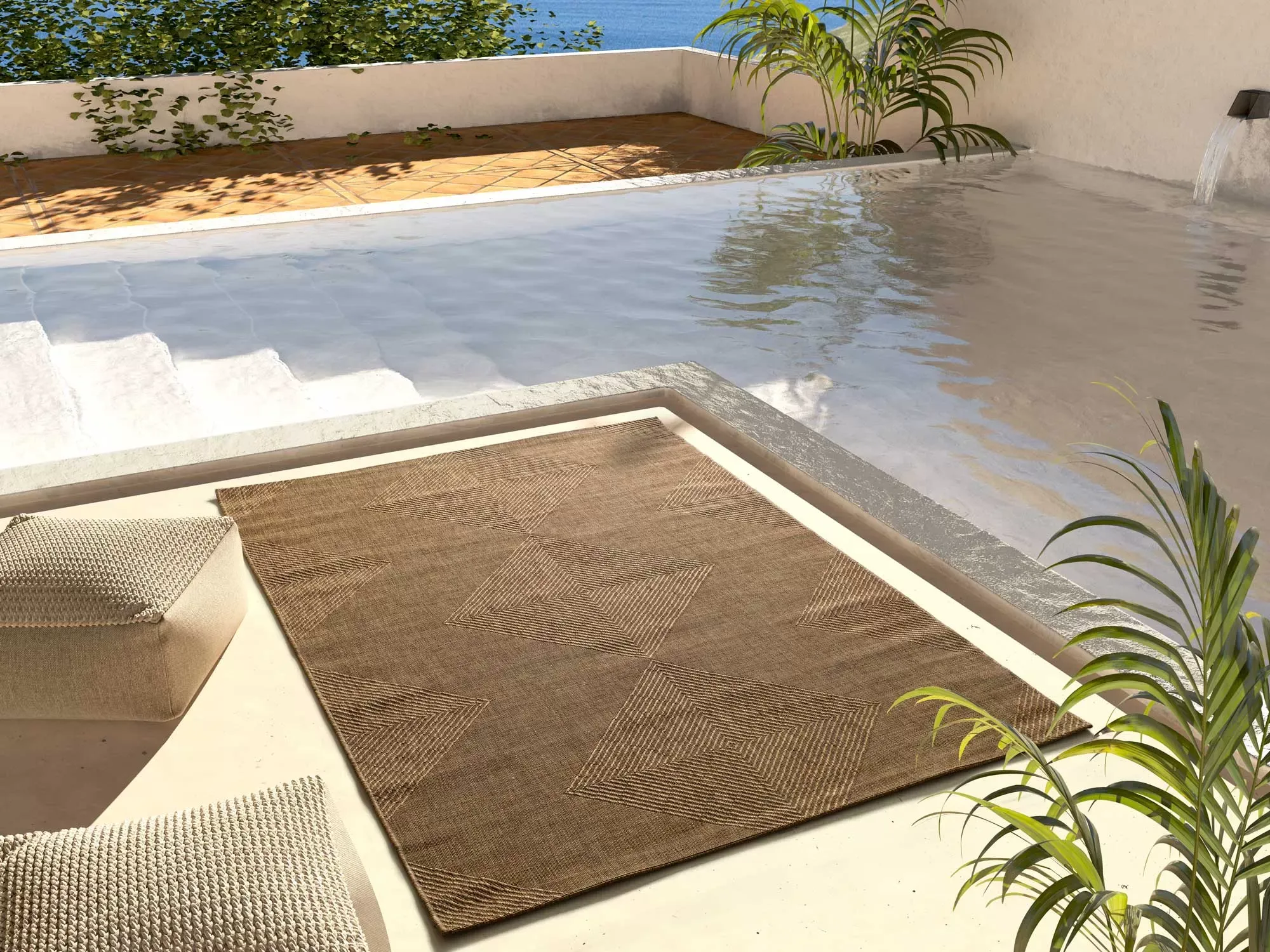 Illustration numéro 2 du produit Tapis d'extérieur effet jute marron 120x170 cm