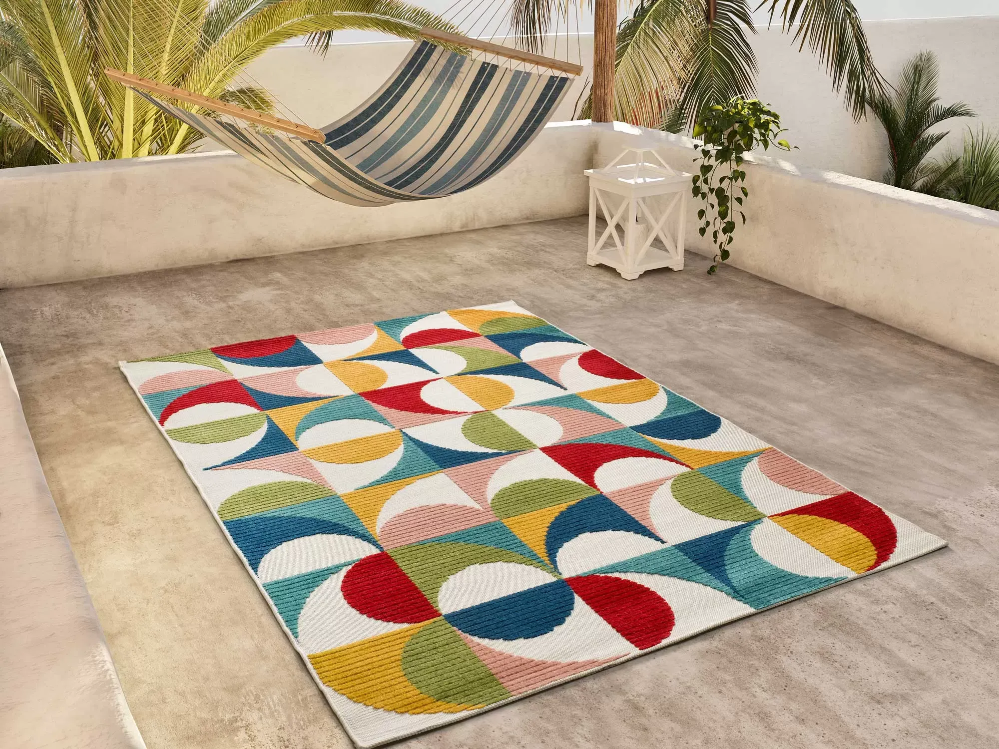 Illustration numéro 2 du produit Tapis d'extérieur a relief multicolore 80x150 cm