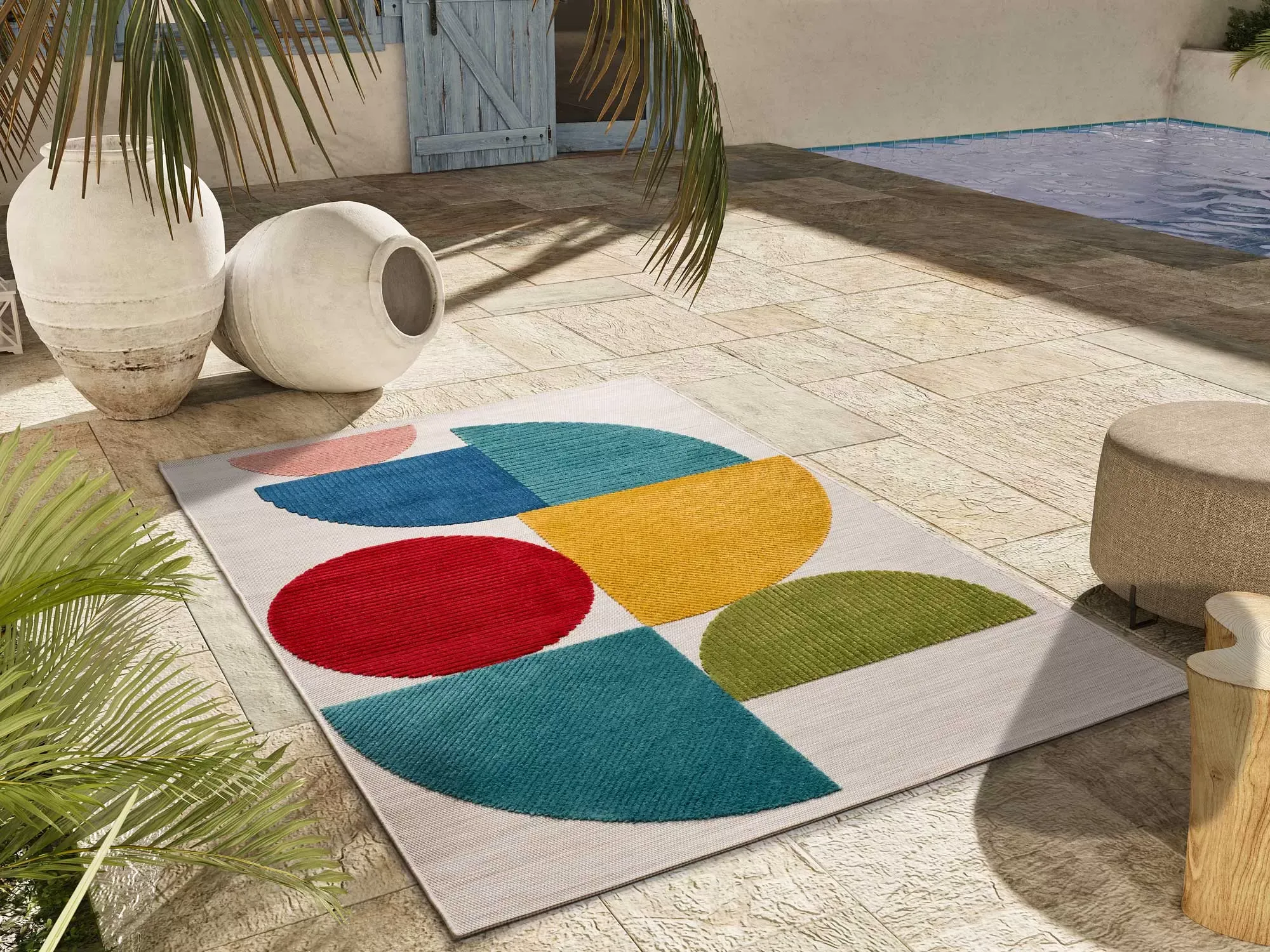 Illustration numéro 2 du produit Tapis d'extérieur a relief multicolore 160x230 cm