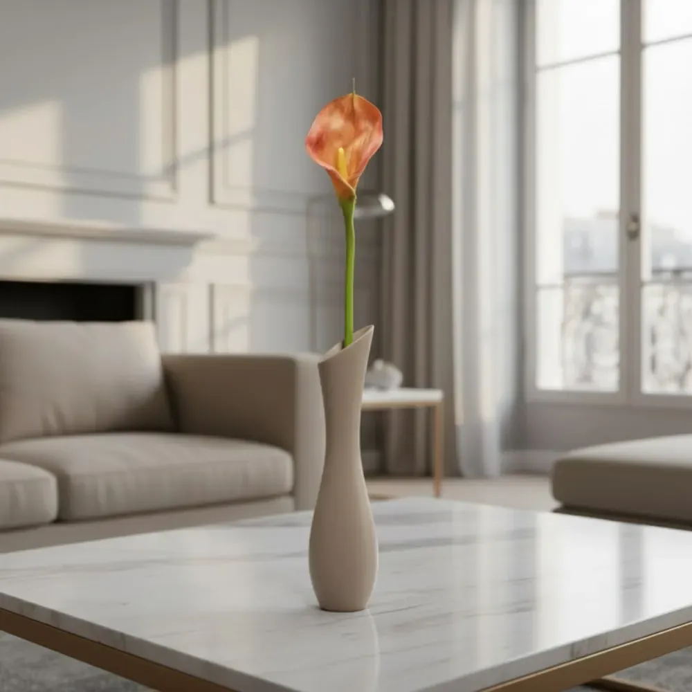 Illustration numéro 2 du produit Tige d'arum artificielle orange H78