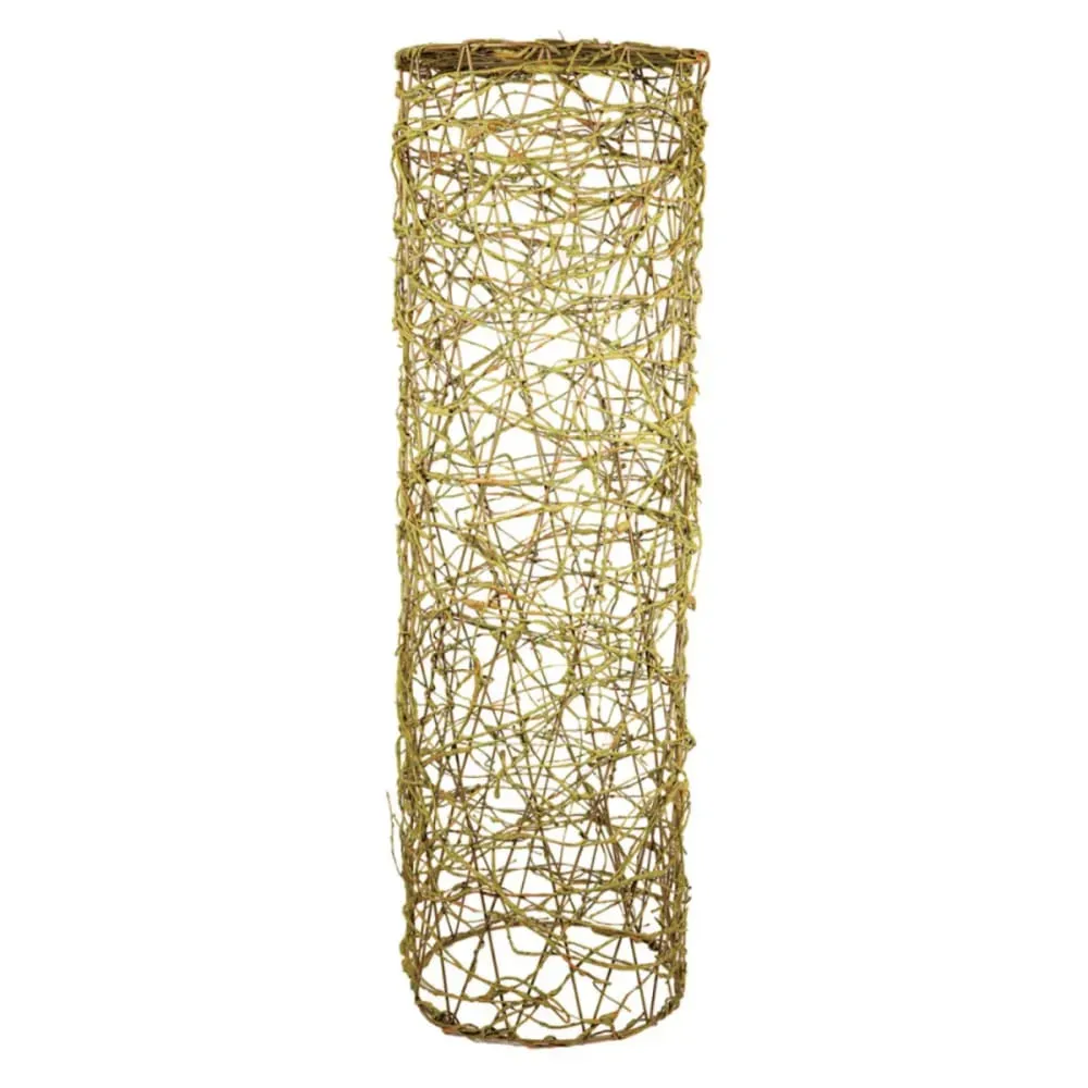 Illustration numéro 2 du produit Socle vase en fer marron rotin H72