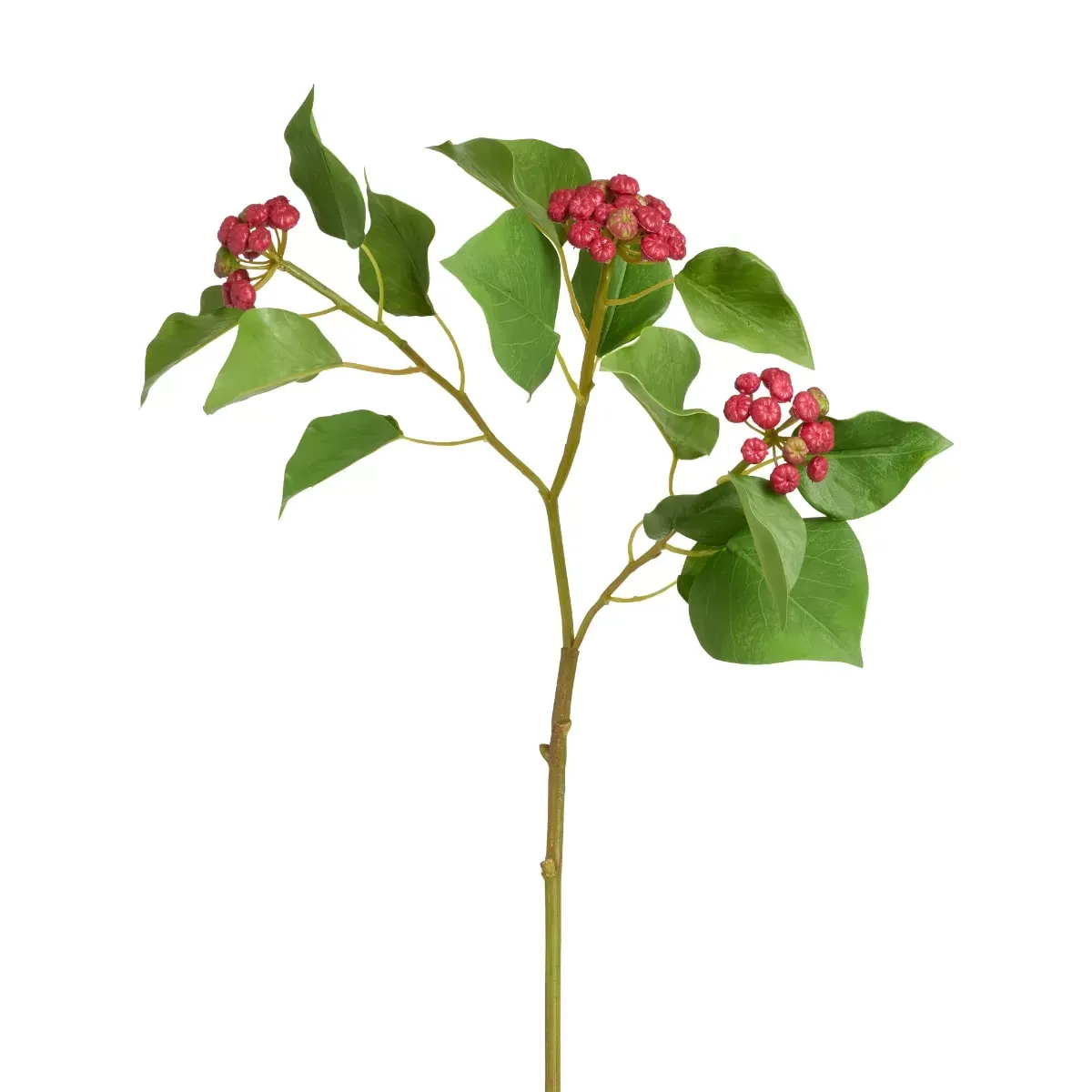 Illustration numéro 2 du produit Tige de houx japonais artificielle rouge et verte H58