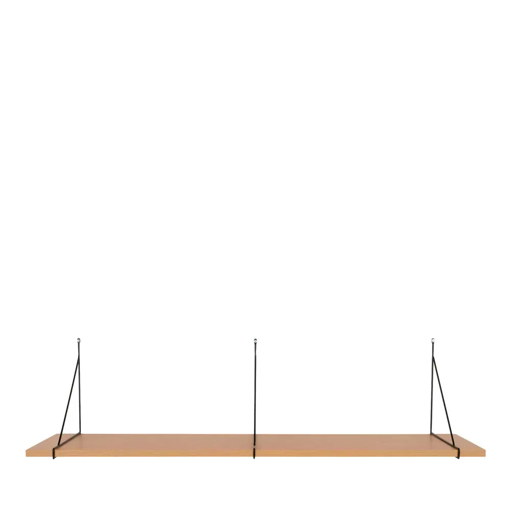 Illustration numéro 2 du produit Etagère murale en bois et métal L120cm - Bois clair